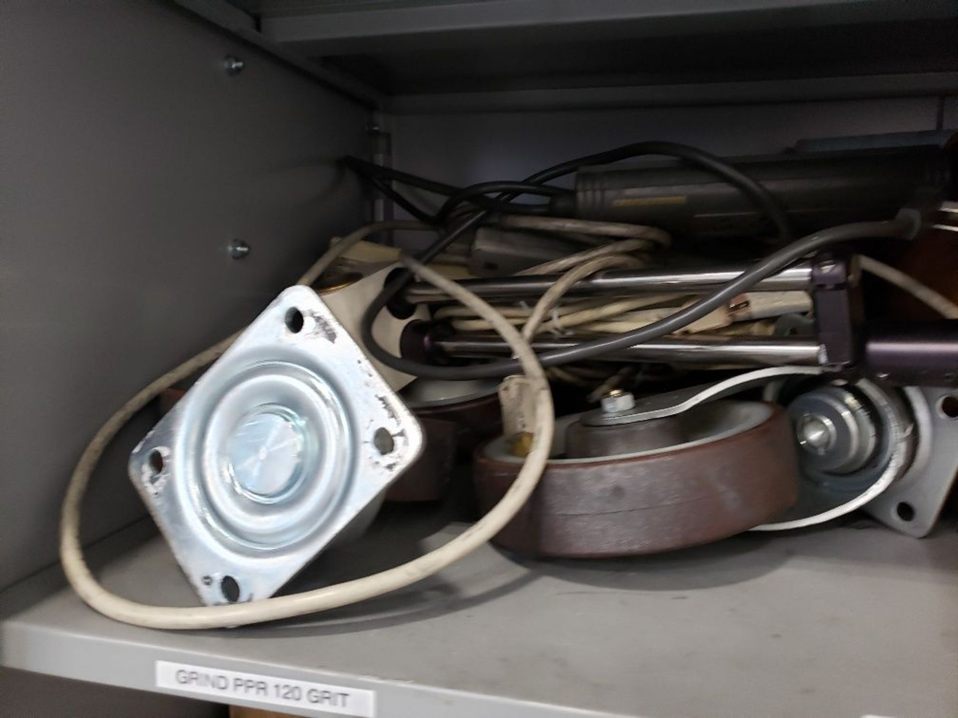 (LOT) ELECTRICAL WIRE & SAFETY GEAR WITH TWO-DOOR STORAGE CABINET *$25.00 RIGGING FEE - Image 6 of 12