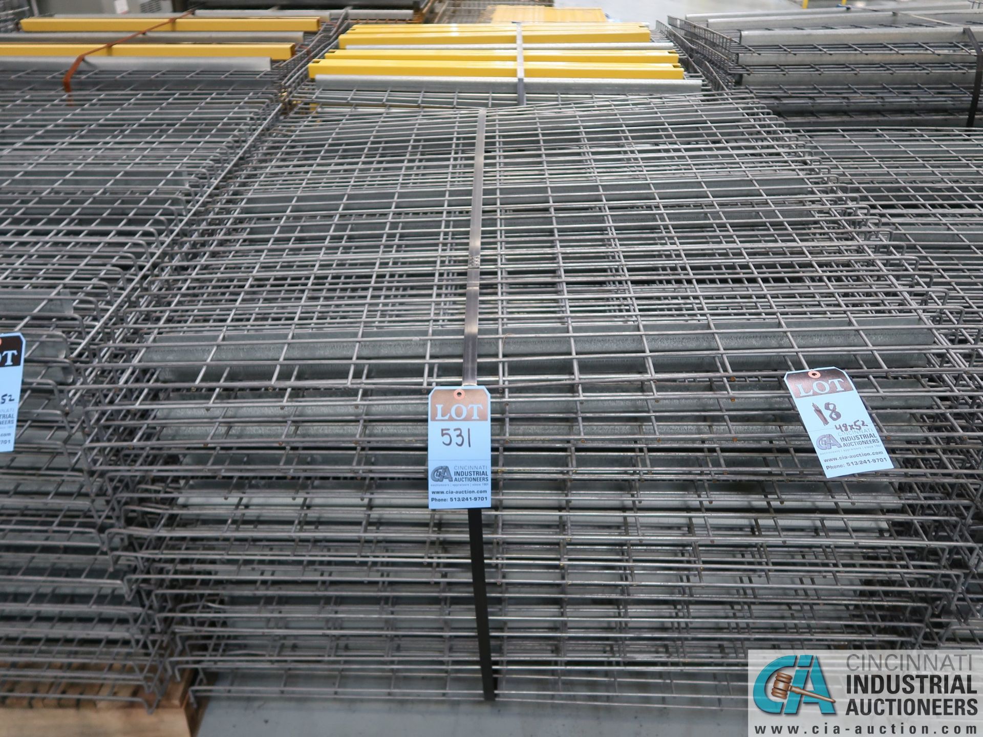 PIECES 48" X 52" PALLET RACK WIRE DECKING *$25.00 RIGGING FEE DUE TO INDUSTRIAL SERVICES AND SALES*