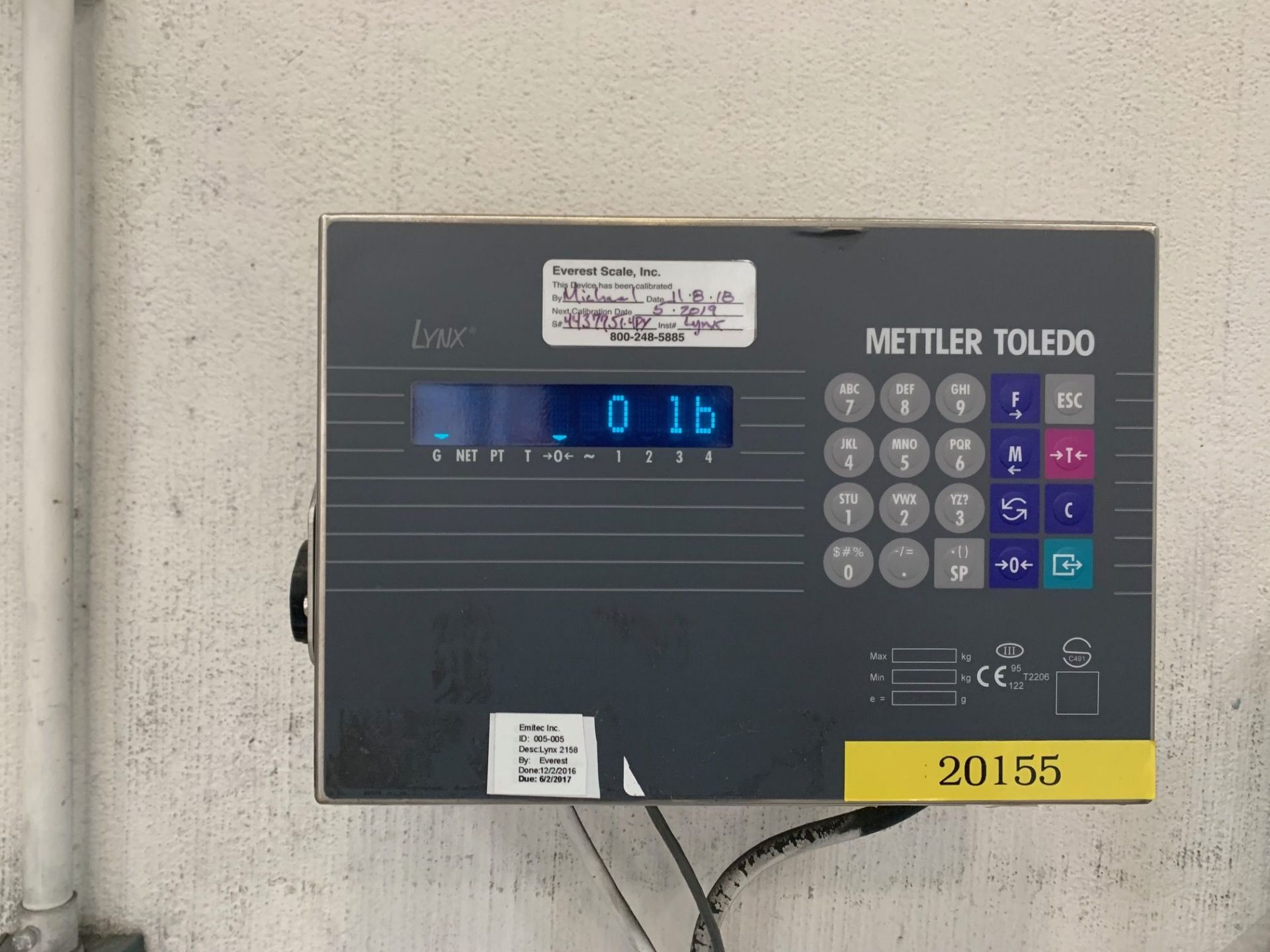 5,000 LB. APPROX. 48" X 48" METTLER-TOLEDO PLATFORM SCALE W/ LYNX DRO HEAD - Image 3 of 4