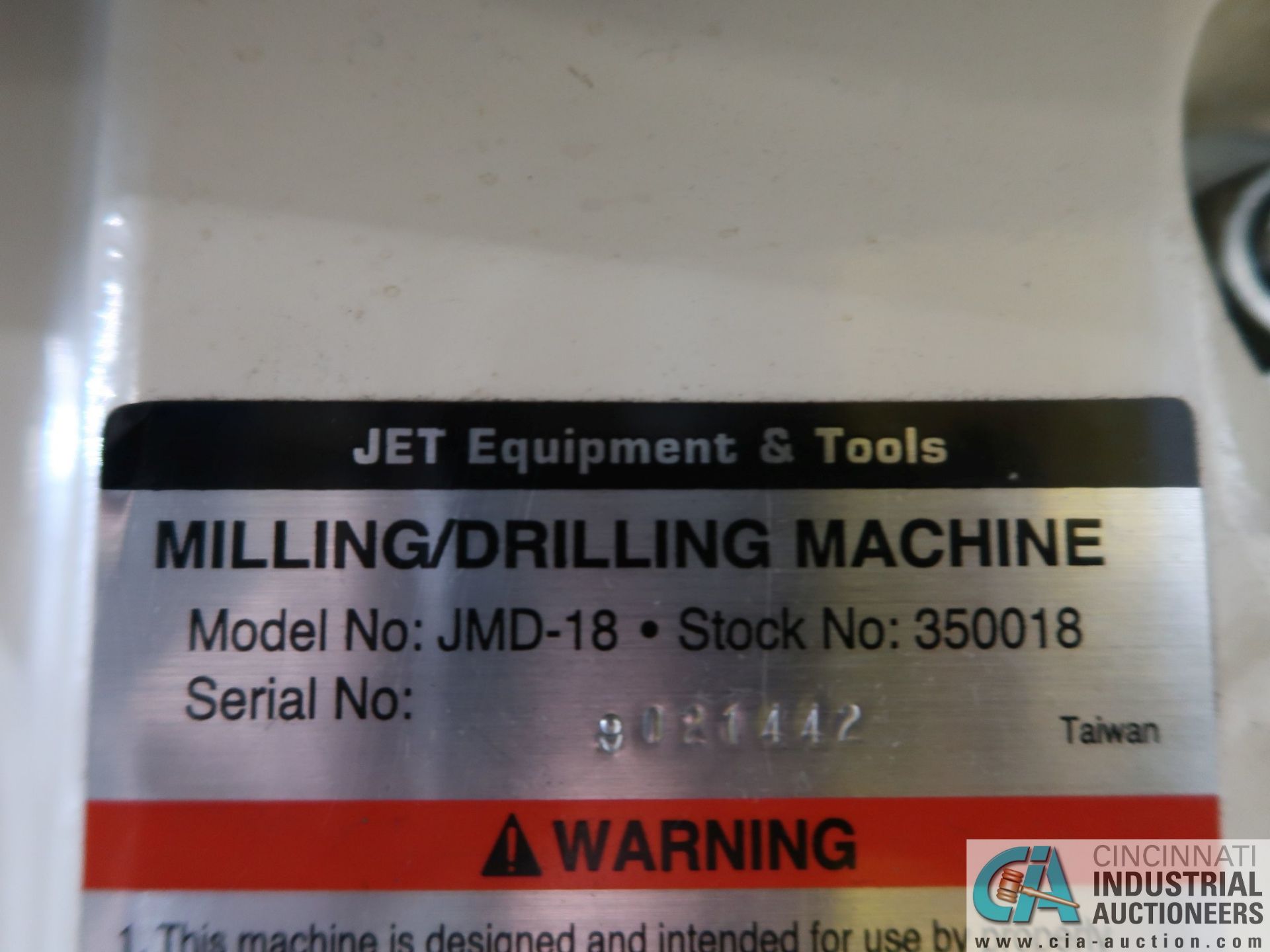 16" JET MODEL JMD-18 MILLING/DRILLING MACHINE; S/N 9021442 *$100.00 RIGGING FEE DUE TO INDUSTRIAL - Image 7 of 9