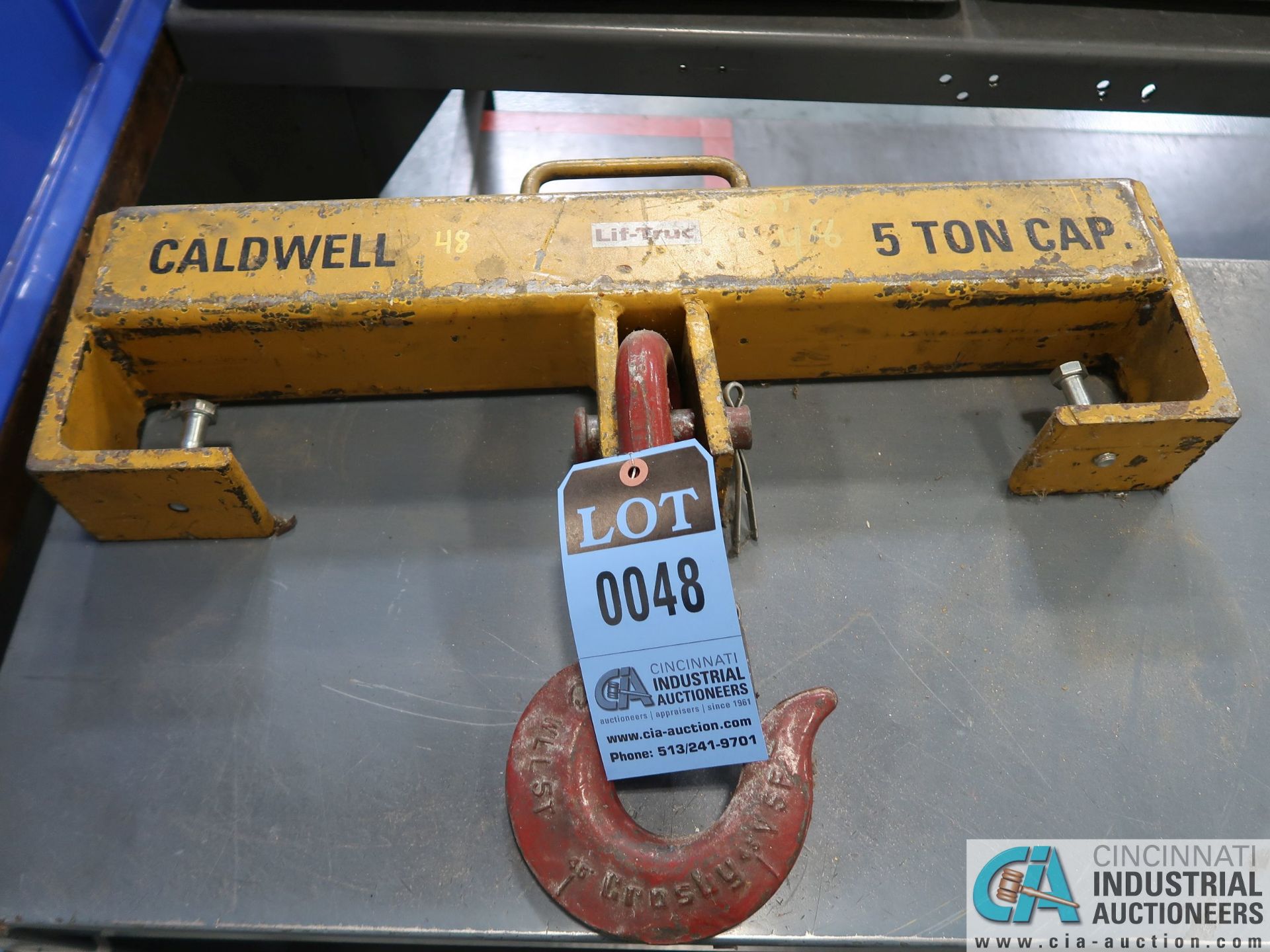 5 TON CAP CALDWELL MODEL 105-5-24 LIF-TRUC LIFTING ATTACHMENT