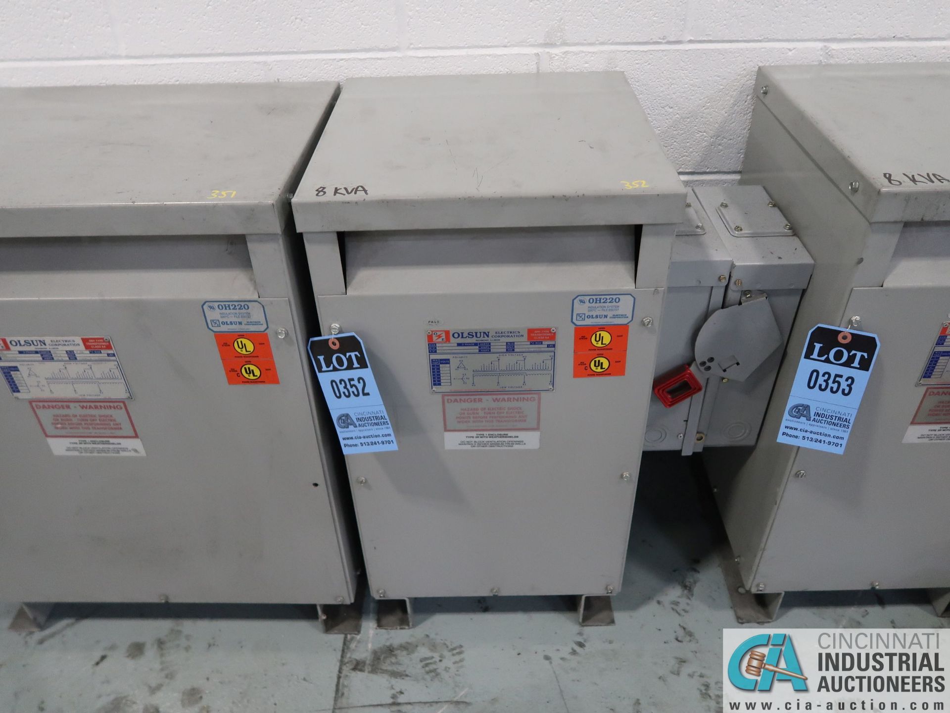 8.0 KVA OLSUN DRY TYPE TRANSFORMER *$25.00 RIGGING FEE DUE TO INDUSTRIAL SERVICES AND SALES*