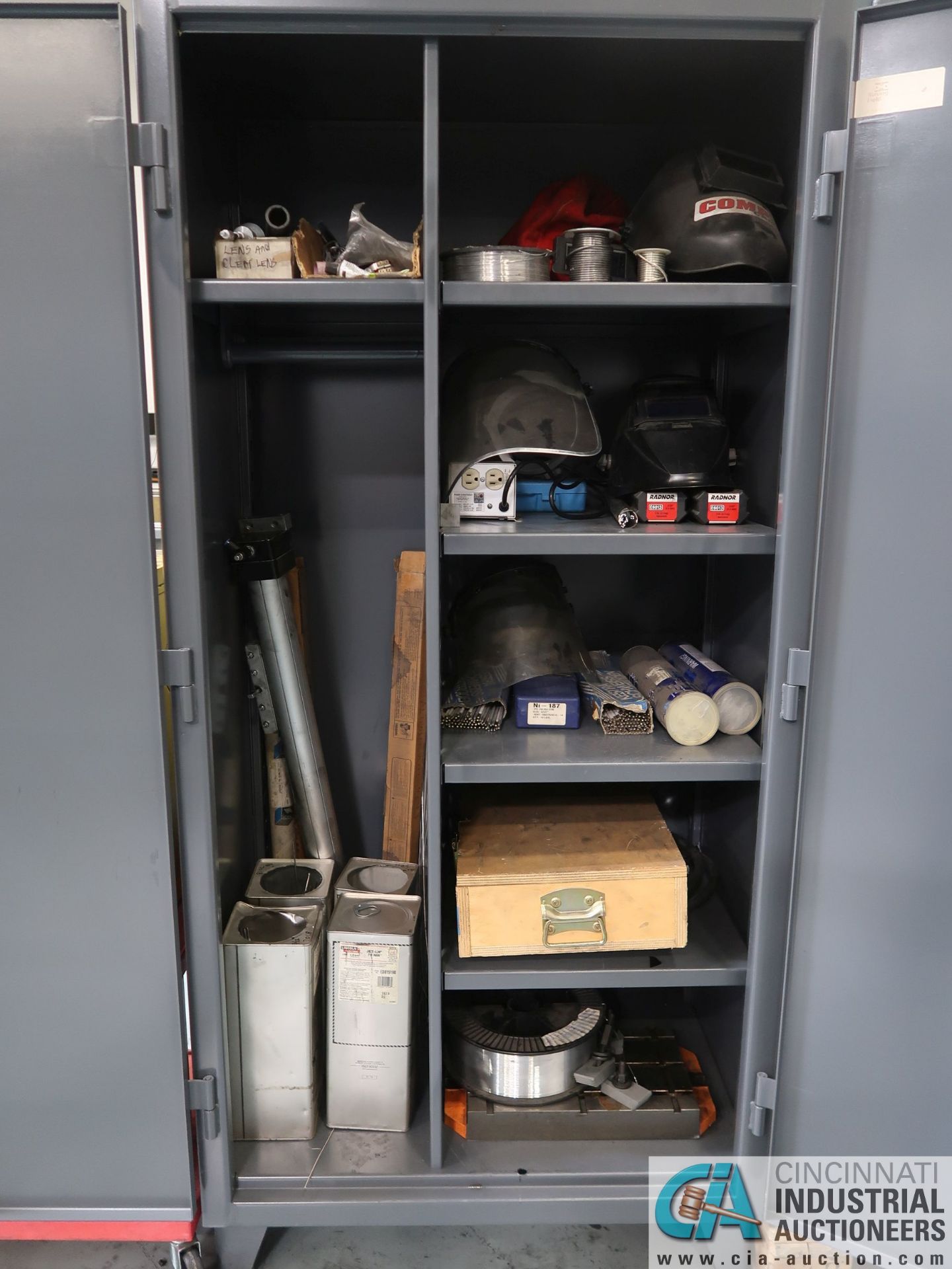 (LOT) MISC. WELDING SUPPLIES WITH TWO-DOOR STRONG HOLD CABINET *$25.00 RIGGING FEE DUE - Image 2 of 10