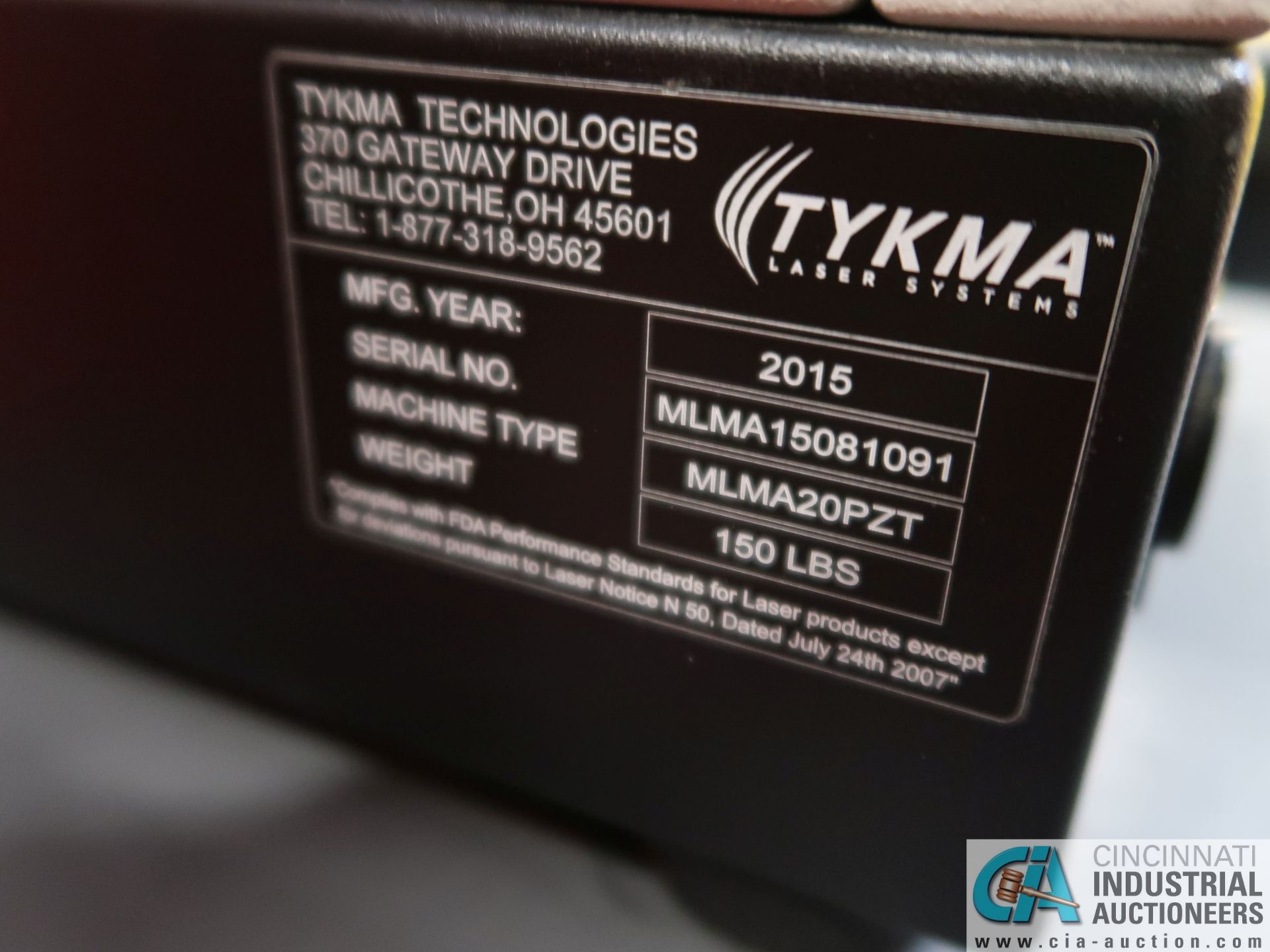 TYKMA TYPE MLMA20PZT MINILAZE BENCH TOP LASER MARKER; S/N MLMA15081091, WITH BENCH (NEW 2015) *$50 - Image 3 of 5