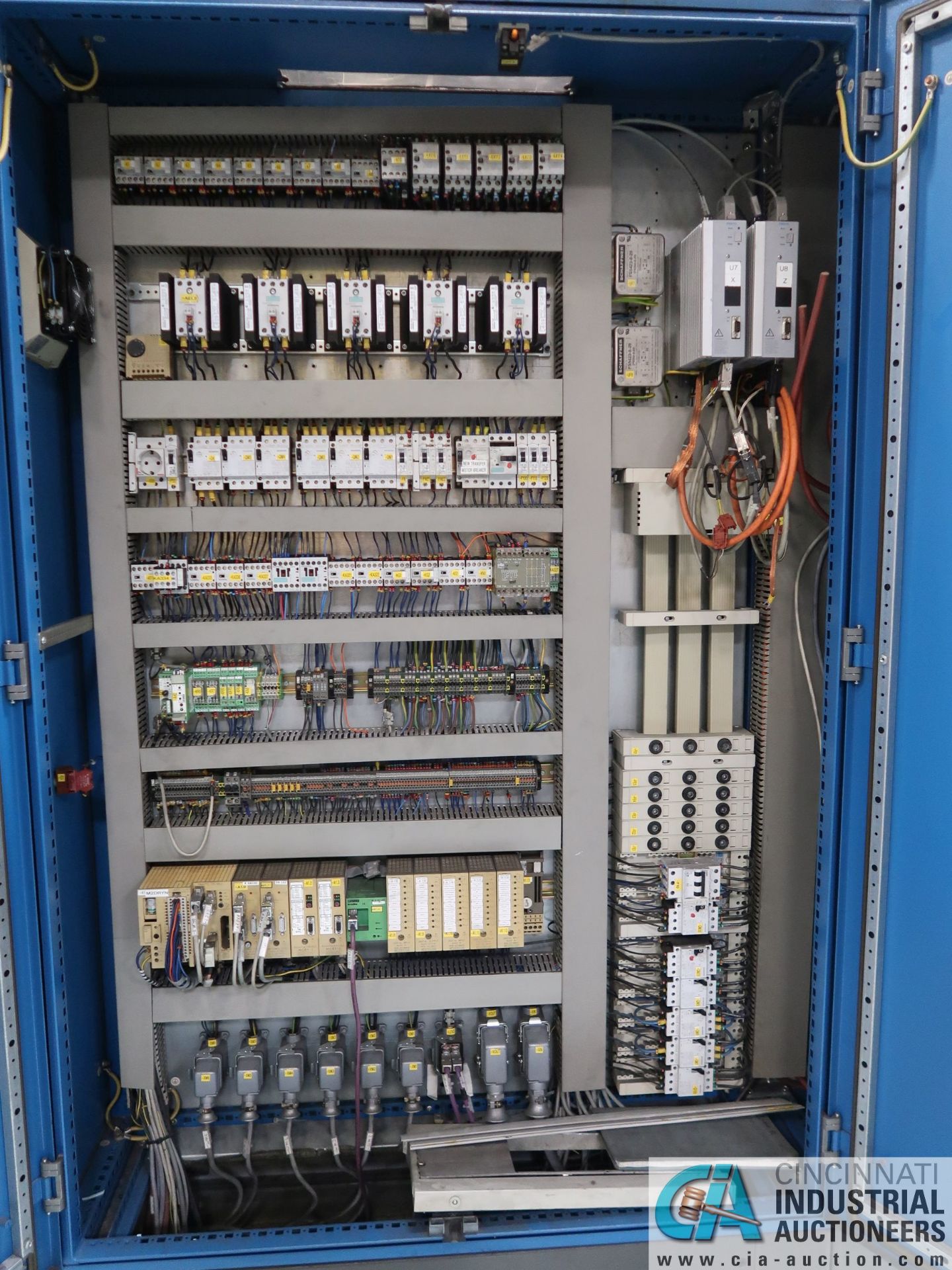 THREE-DOOR RITTAL ELECTRICAL MACHINE CONTROL CABINET WITH ELECTRICAL COMPONENTS; 16" X 71" X 78" - Image 3 of 13