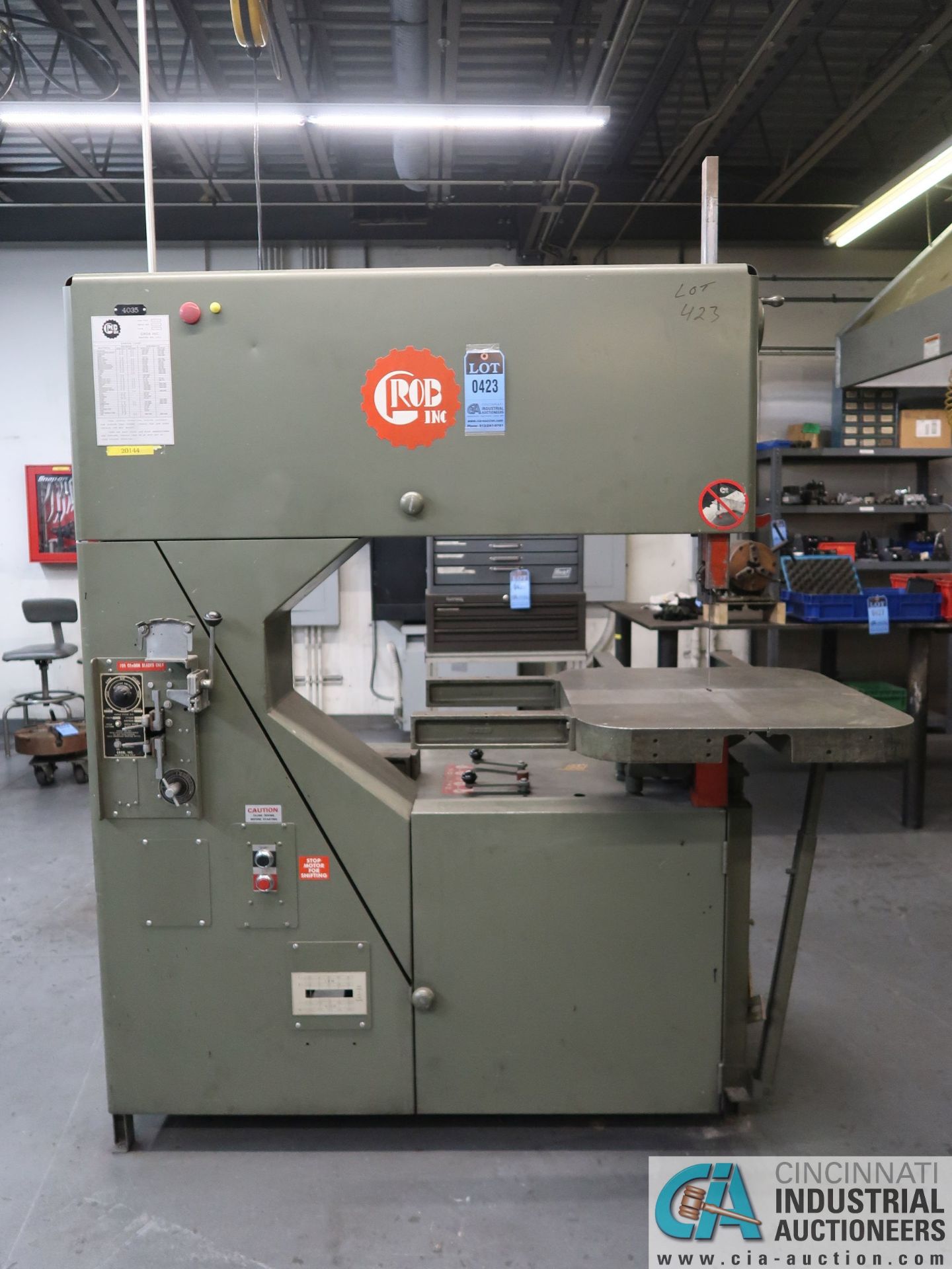 36" GROB MODEL 4V-36 VERTICAL BAND SAW; S/N 1880, WITH BLADE WELDER *$300.00 RIGGING FEE DUE - Image 2 of 8