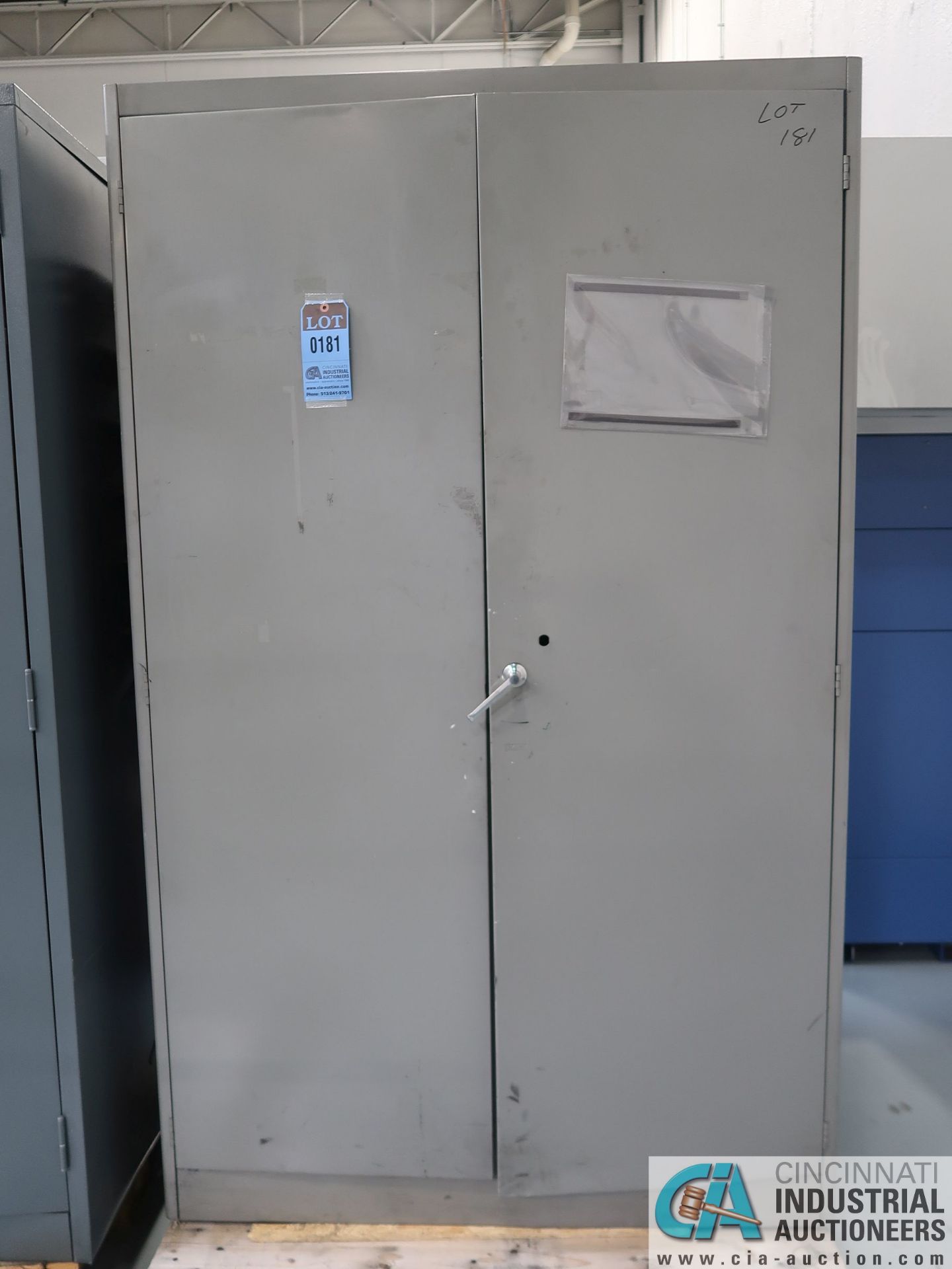 (LOT) ELECTRICAL WIRE & SAFETY GEAR WITH TWO-DOOR STORAGE CABINET *$25.00 RIGGING FEE