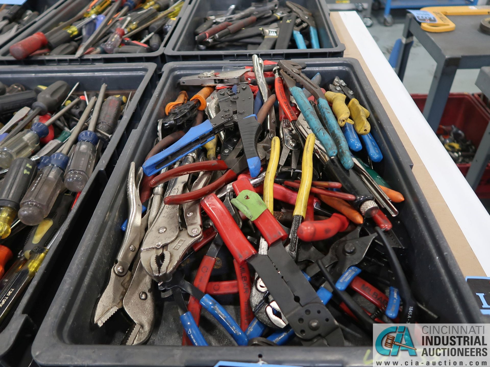 (LOT) MISC. PLIERS, WIRE CUTTERS, RETAINING RING & WIRE CRIMPERS