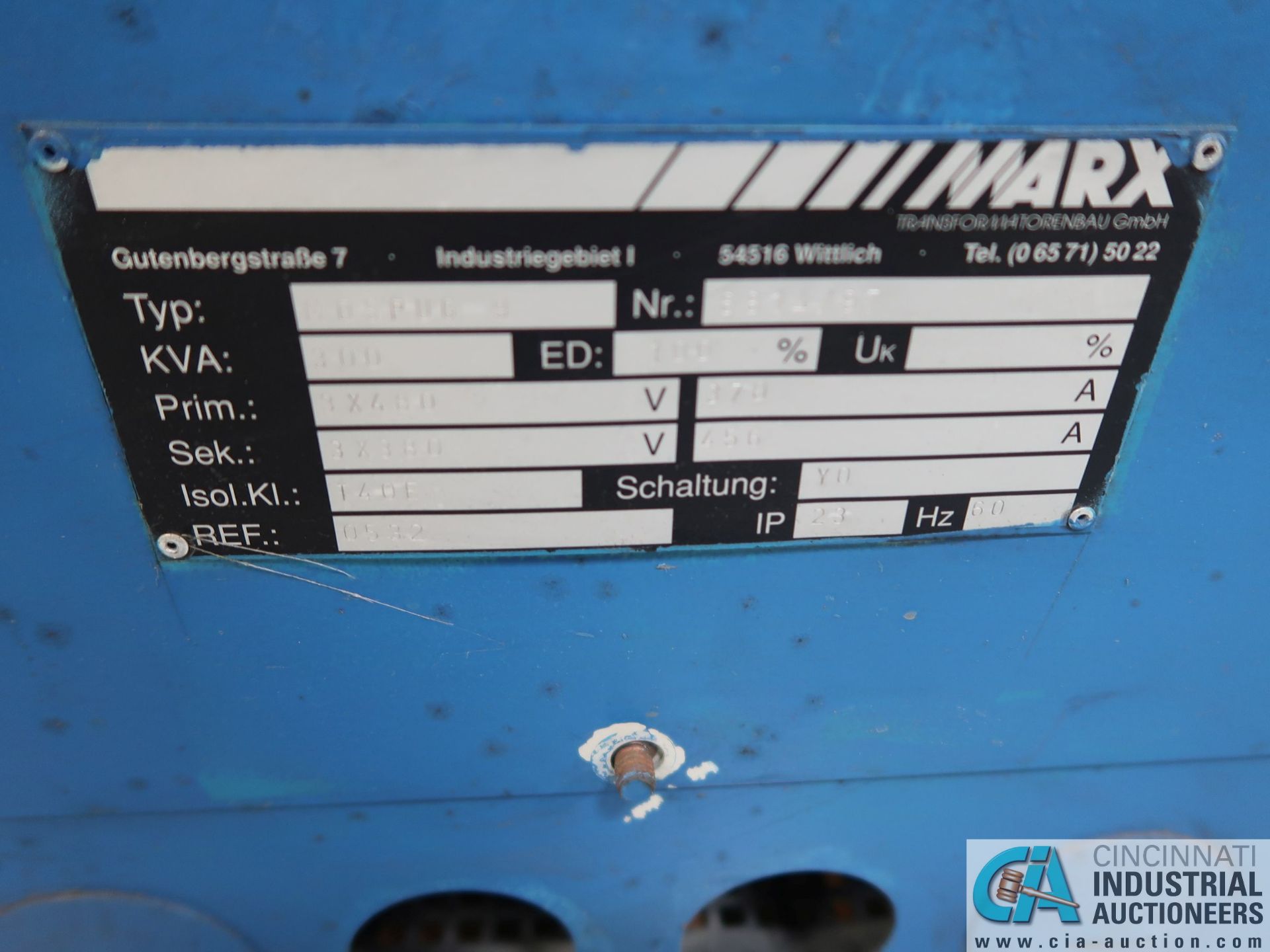 300 KVA MARX TYPE MDSPUG TRANSFORMER *$25.00 RIGGING FEE DUE TO INDUSTRIAL SERVICES AND SALES* - Image 2 of 2