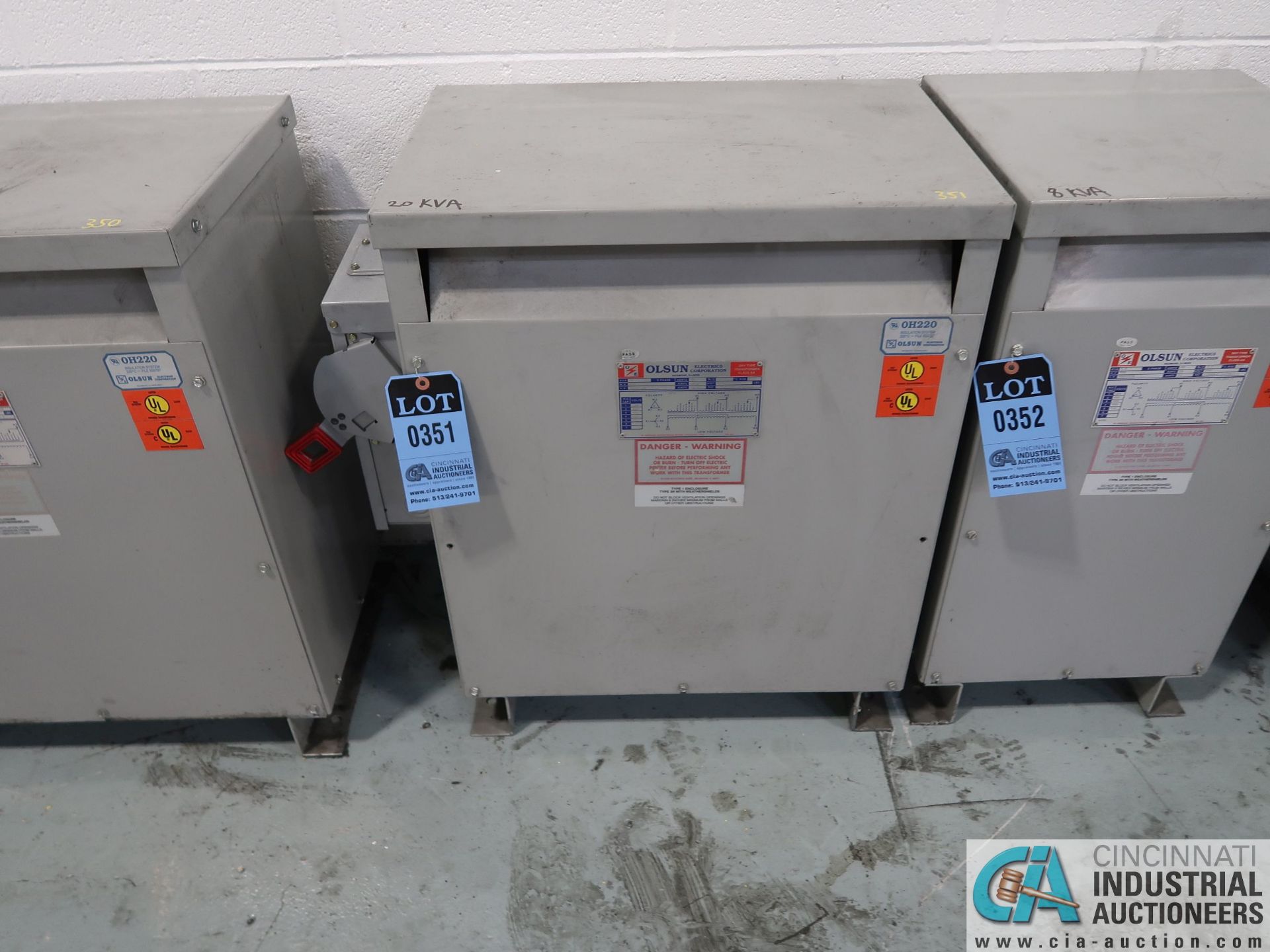 20 KVA OLSUN DRY TYPE TRANSFORMER *$25.00 RIGGING FEE DUE TO INDUSTRIAL SERVICES AND SALES*