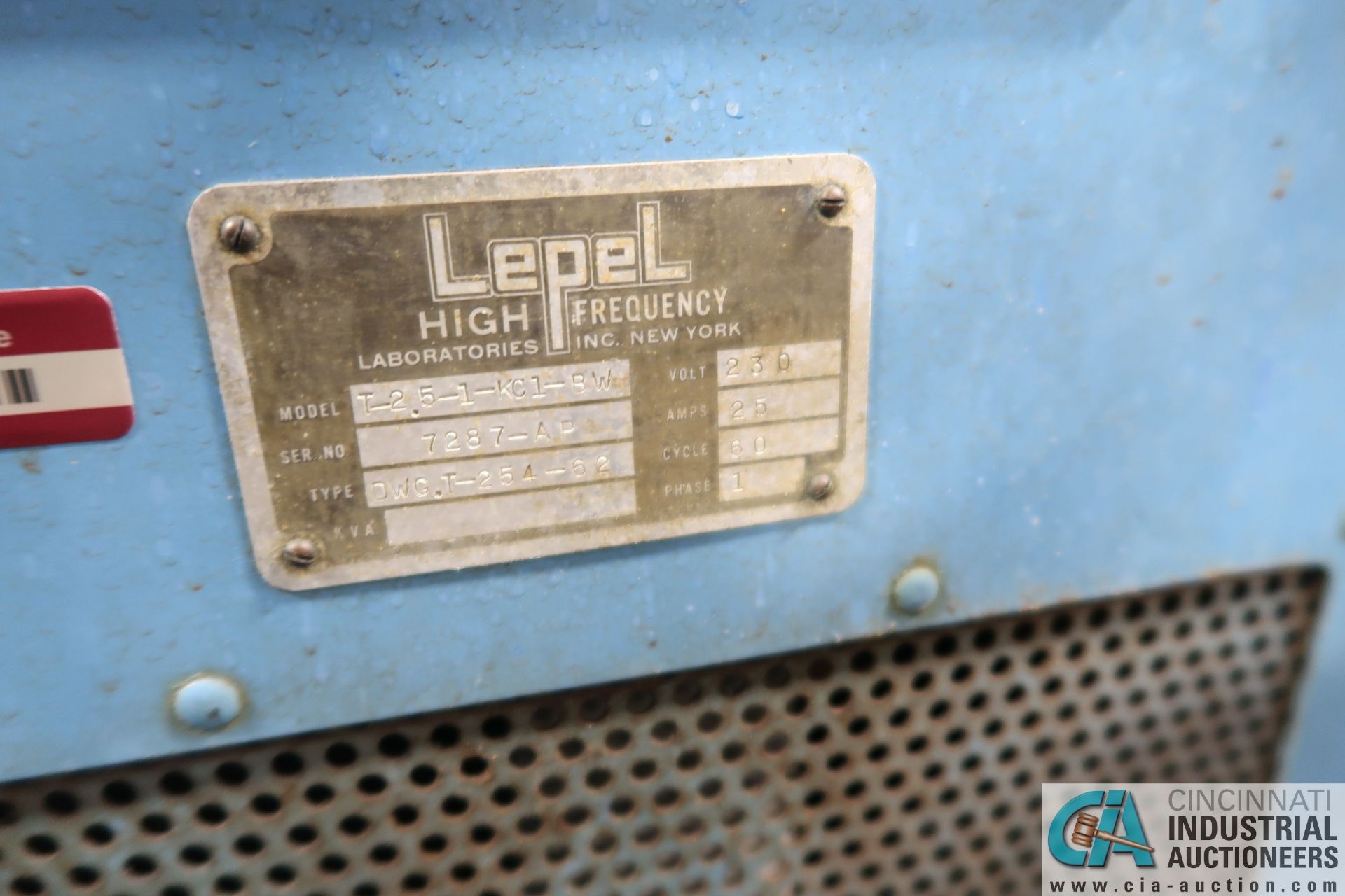 LEPEL MODEL T-2.5-1-KOI-BW INDUCTION HEATER; S/N 7287-AP, WITH VIBRATORY BOWL FEEDER - Loading fee - Image 3 of 4