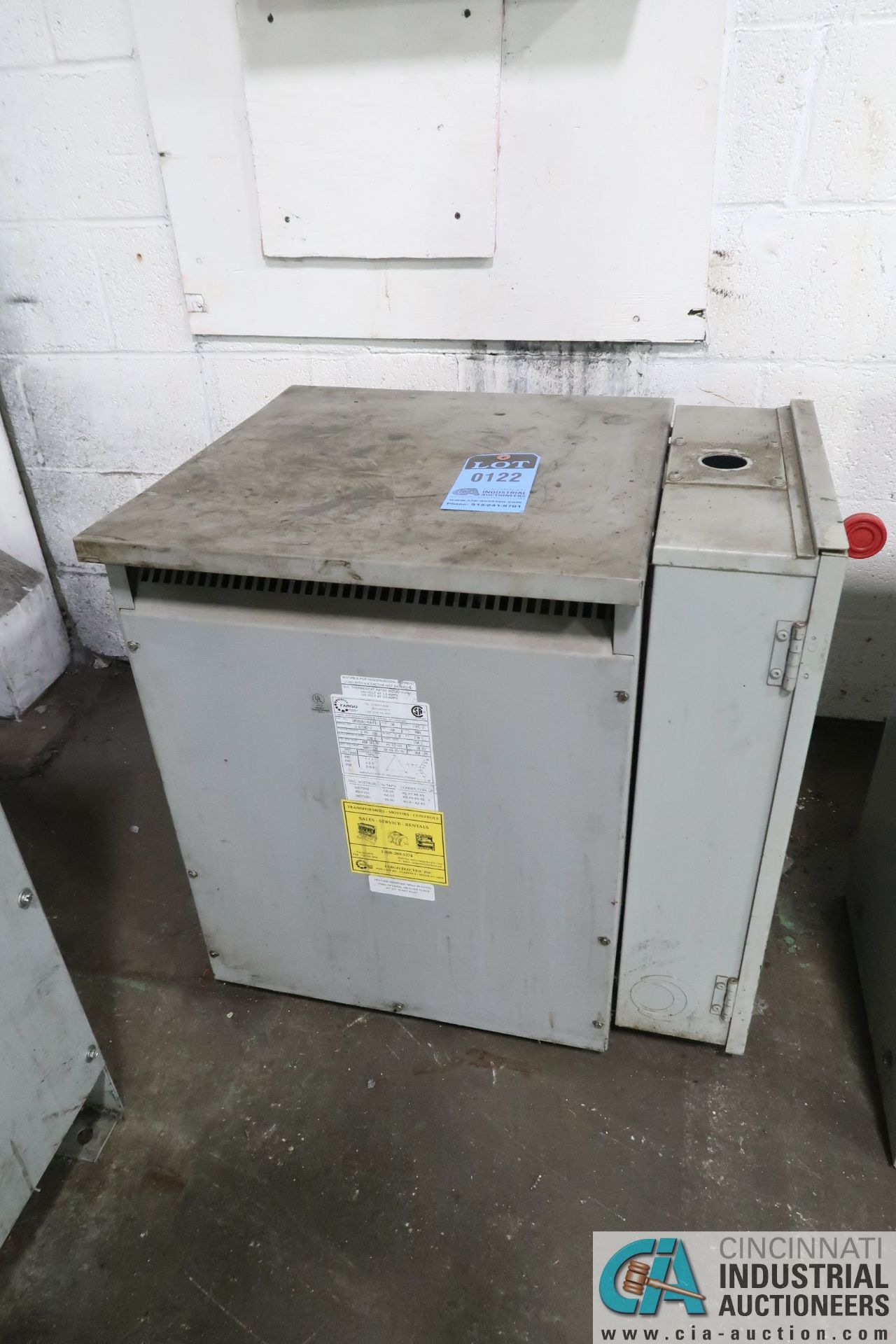 34 KVA FARGO TRANSFORMER - Loading fee due the “ERRA” Pedowitz Machinery Movers $25.00, pricing