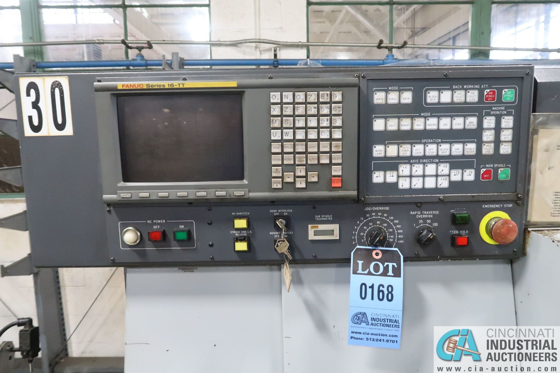 STAR MODEL SR-20 SWISS TYPE CNC AUTOMATIC LATHE; S/N 020785, FANUC SERIES 16-TT CNC CONTROLS SPINDLE - Image 3 of 9