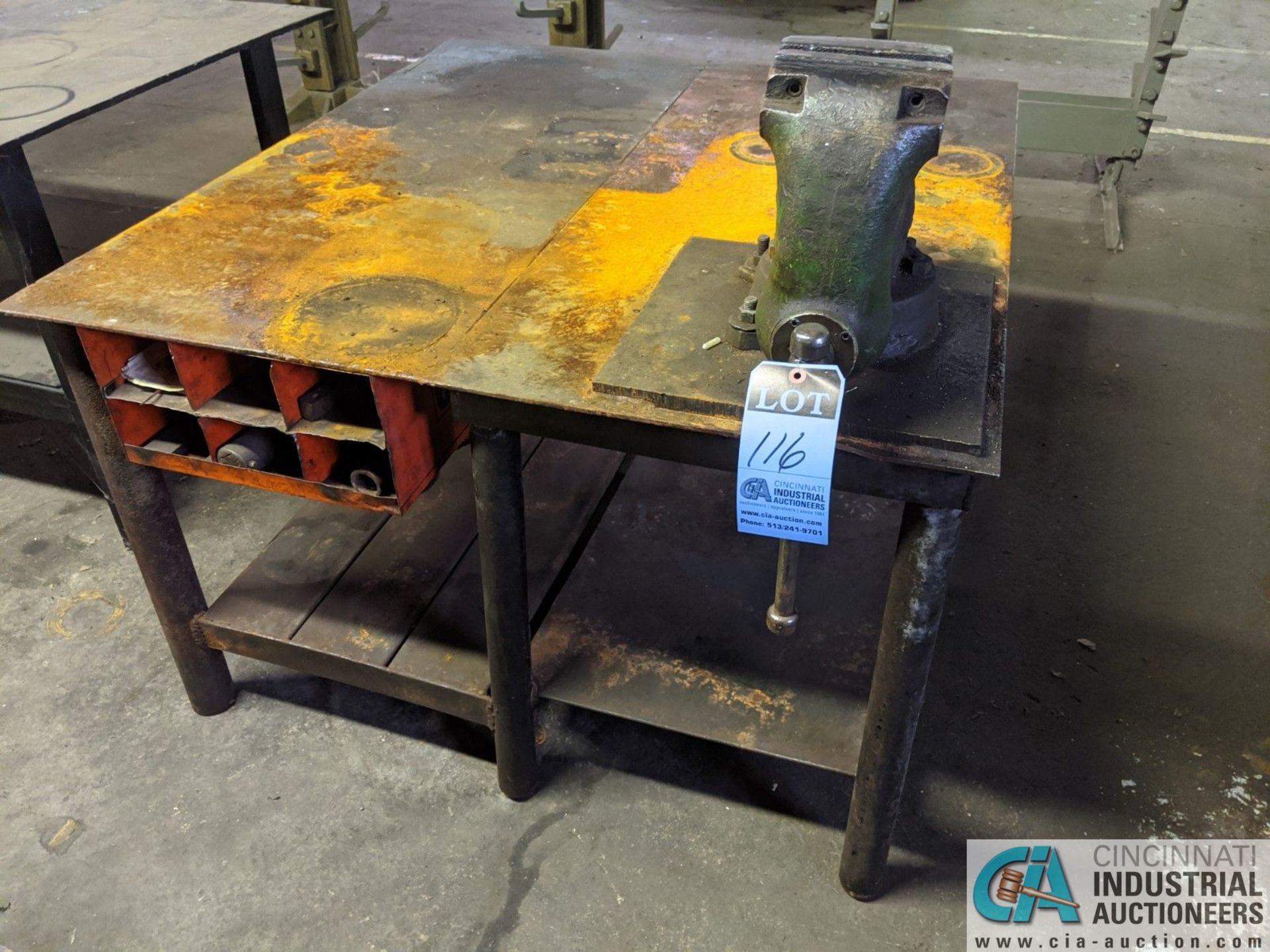 48" X 53" STEEL TABLE WITH 6" WILTON VISE