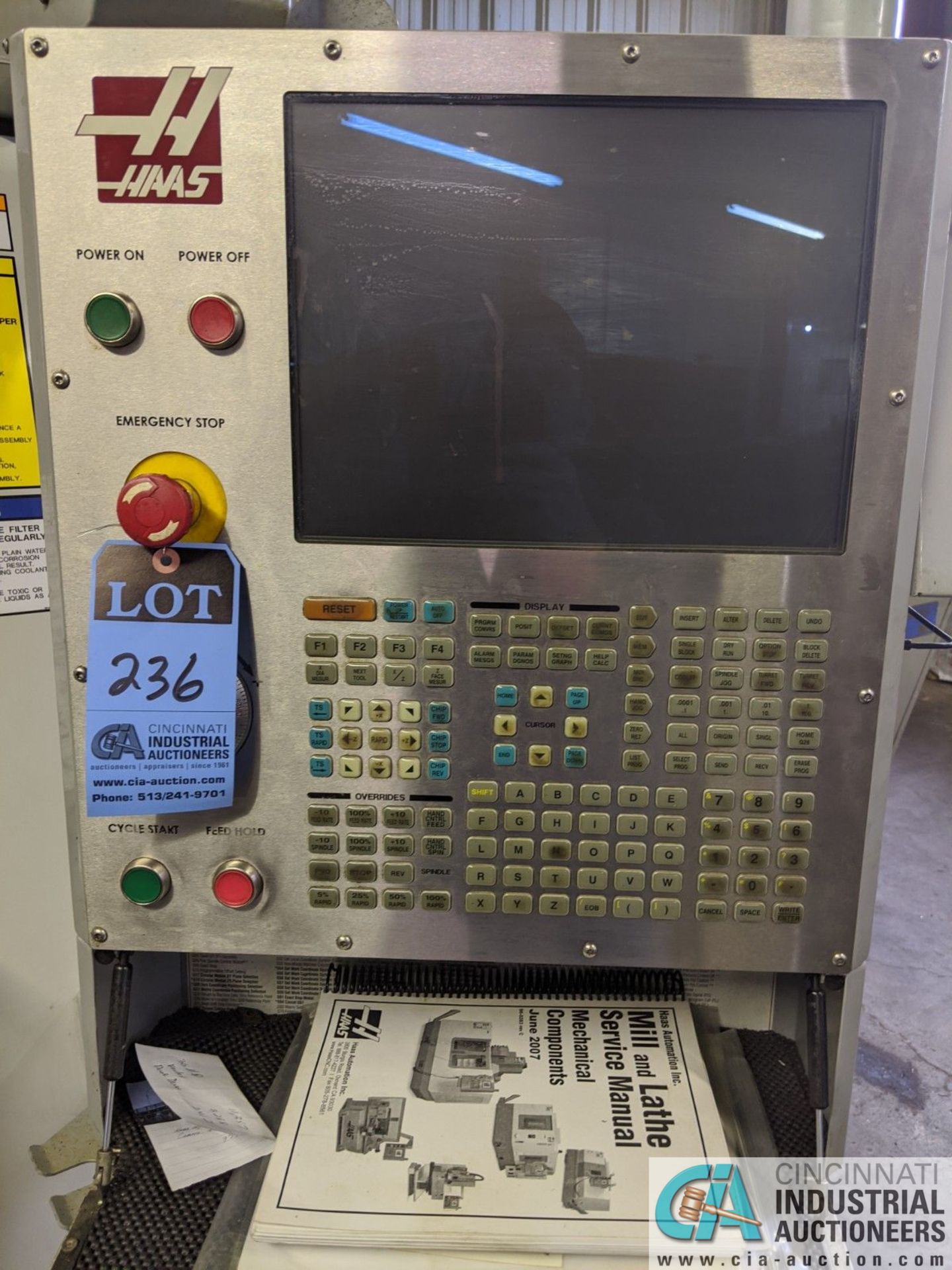 HAAS MODEL SL30 CNC TURNING CENTER; S/N 3074490, 30 HP, VECTOR DUAL DRIVE, 12" 3-JAW CHUCK, 12 - Image 3 of 14