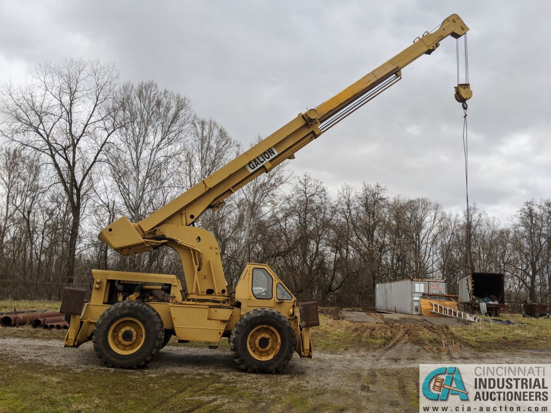 15 TON GALION MODEL 150A HYDRAULIC ROUGH TERRAIN CRANE, 4-SECTION POWER BOOM, 60' MAX WORK RADIUS, - Image 3 of 13