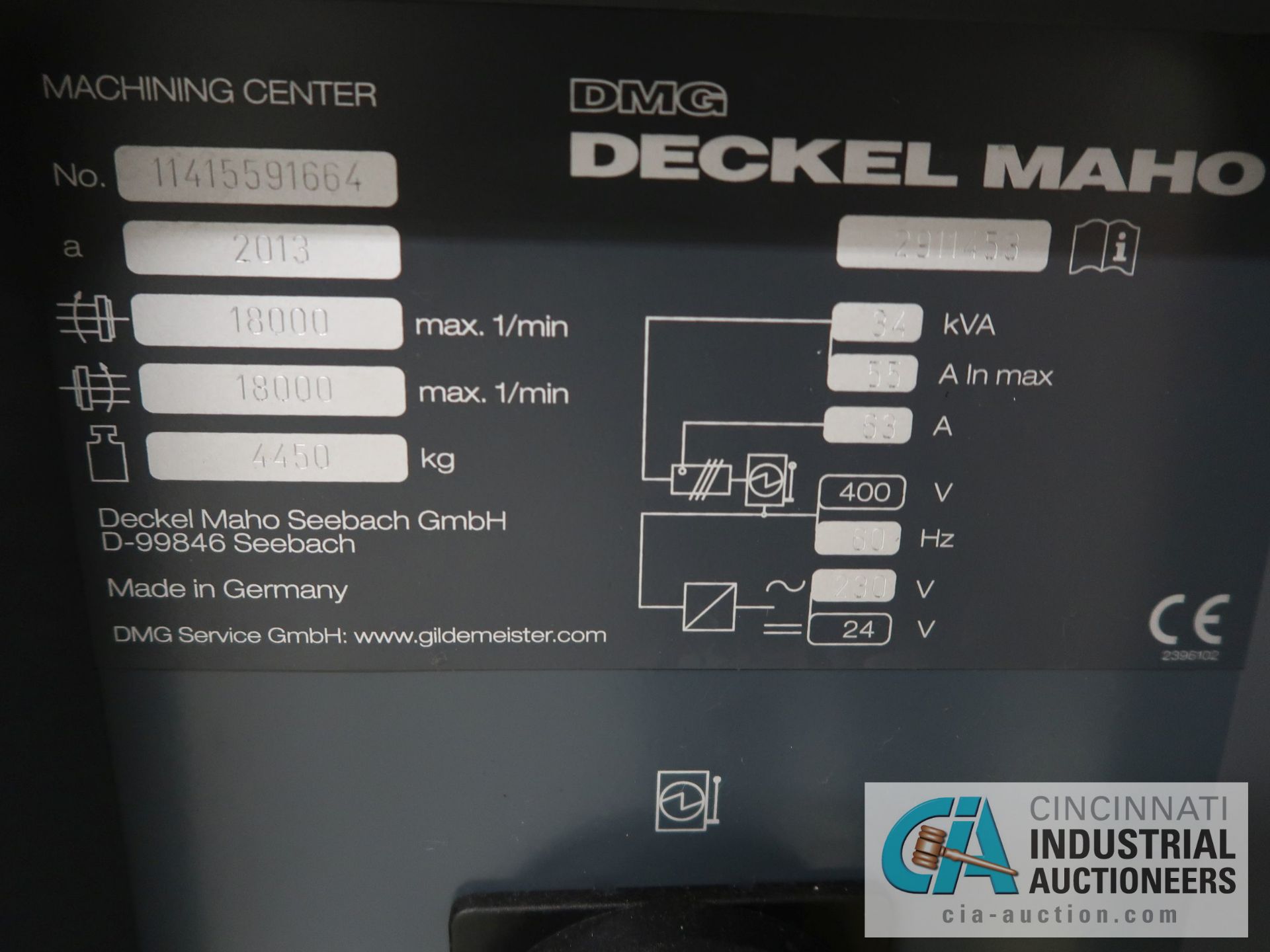 DMG MORI MODEL DMU 50 FIVE-AXIS CNC VERTICAL MACHINING CENTER; S/N 11415591664 (2013), DMG SIEMENS - Image 7 of 23