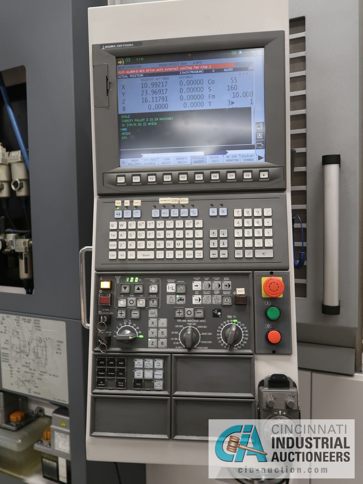 OKUMA MODEL MB-4000H CNC HORIZONTAL MACHINING CENTER W/ FULL 4TH AXIS; S/N 155742, OKUMA OSP-P200MA - Image 7 of 17