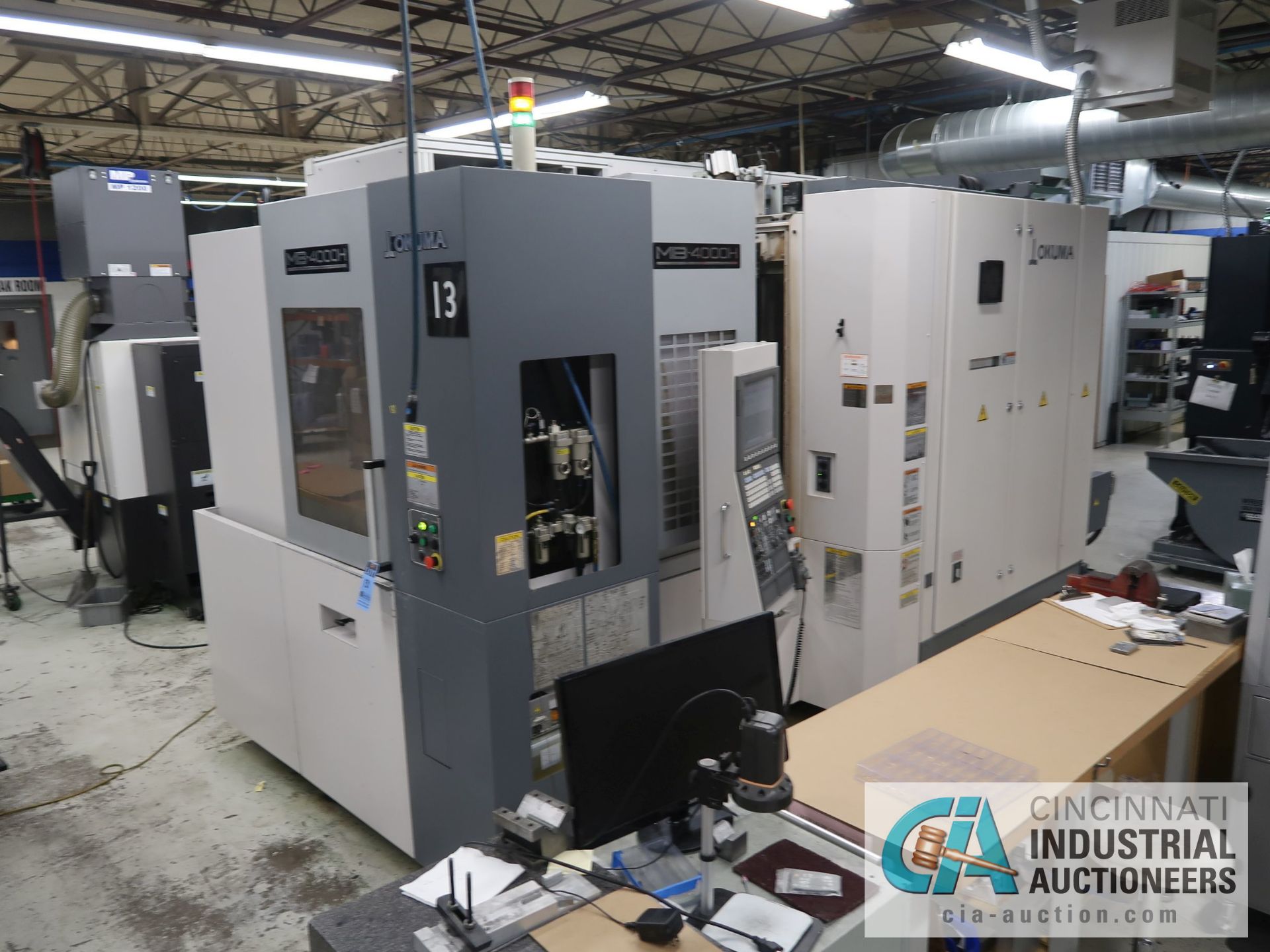 OKUMA MODEL MB-4000H CNC HORIZONTAL MACHINING CENTER W/ FULL 4TH AXIS; S/N 155742, OKUMA OSP-P200MA