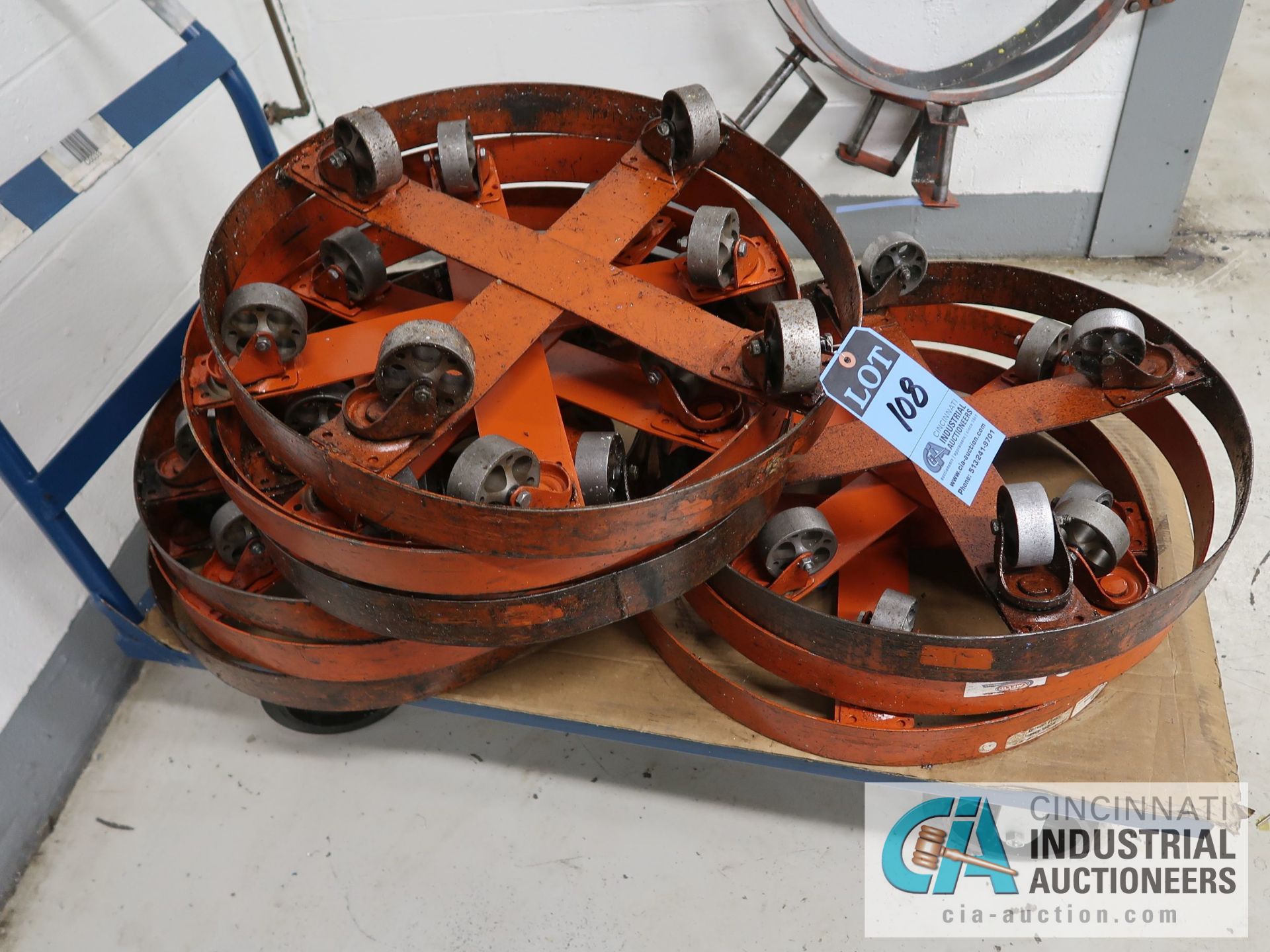 1,200 LB MODERN EQUIPMENT MODEL 436S STEEL DRUM DOLLIES