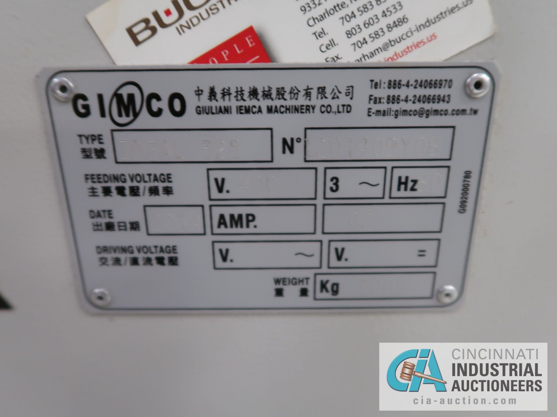 IEMCA MODEL IDEAL 325 BAR FEED; S/N 1201409Y06 (NEW 2014) - Image 6 of 6