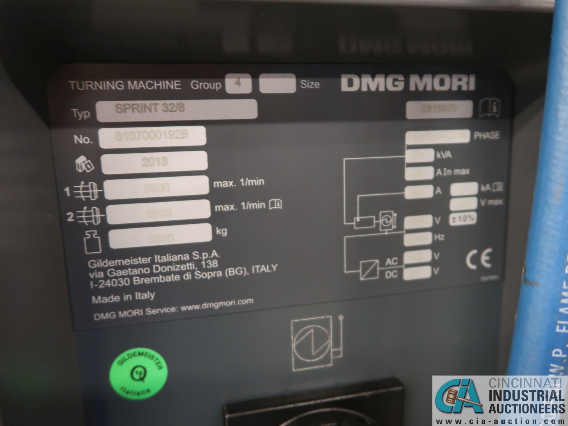 DMG MORI MODEL SPRINT 32/8 SWISS CNC TURNING CENTER; S/N 8107000192B, FANUC 32i-MODEL B CONTROL, 2- - Image 15 of 15