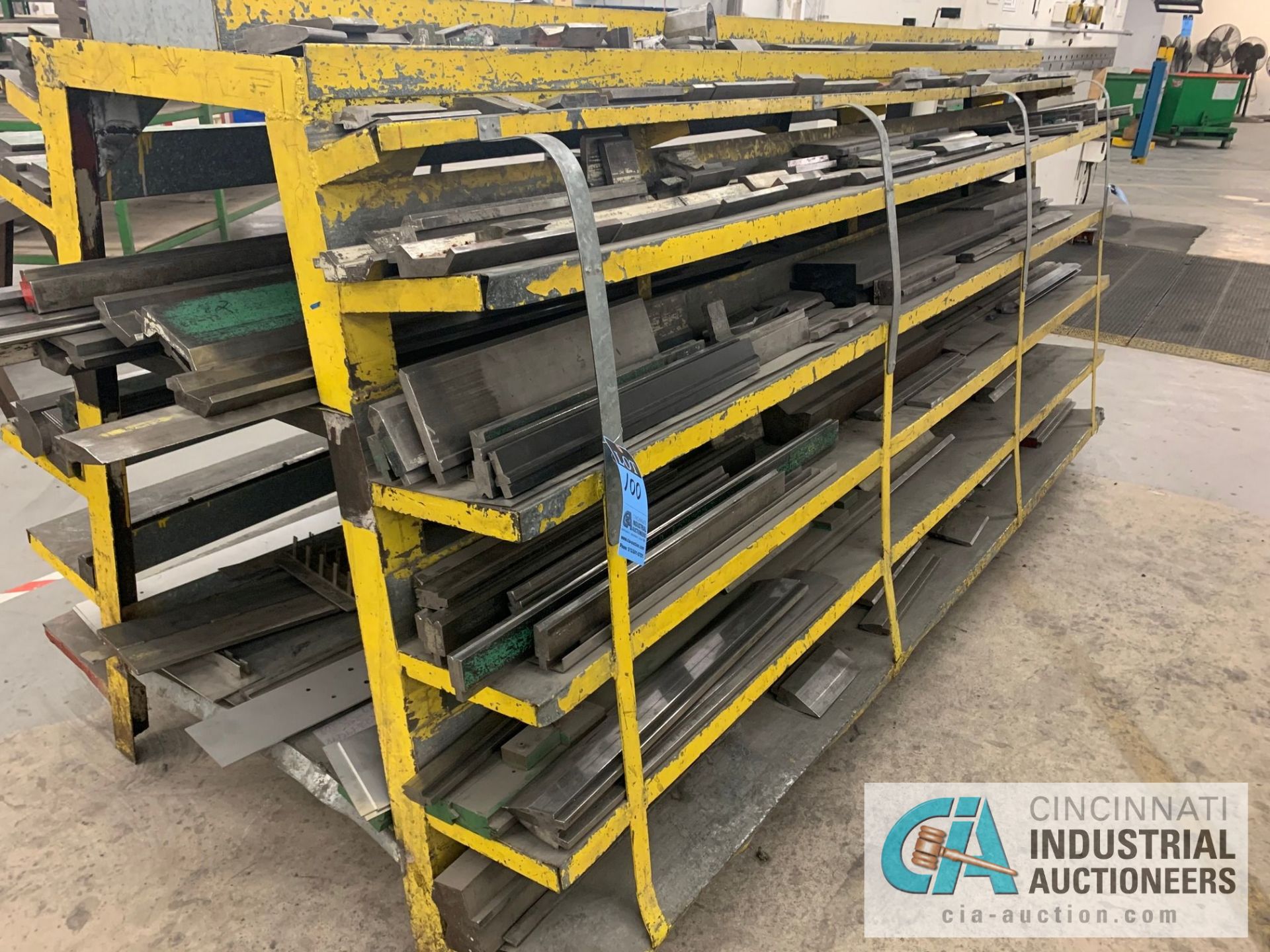 (LOT) LARGE QUANTITY PRESS BRAKE DIES ON A-FRAME RACK, APPROX. (8) 8' AND OVER, APPROX. (20) 4'-6' - Image 10 of 17