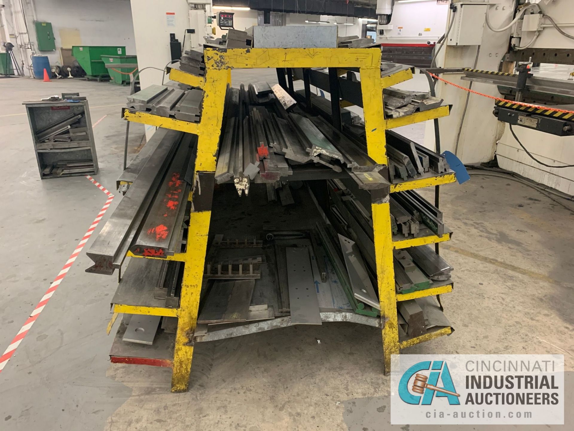 (LOT) LARGE QUANTITY PRESS BRAKE DIES ON A-FRAME RACK, APPROX. (8) 8' AND OVER, APPROX. (20) 4'-6' - Image 4 of 17