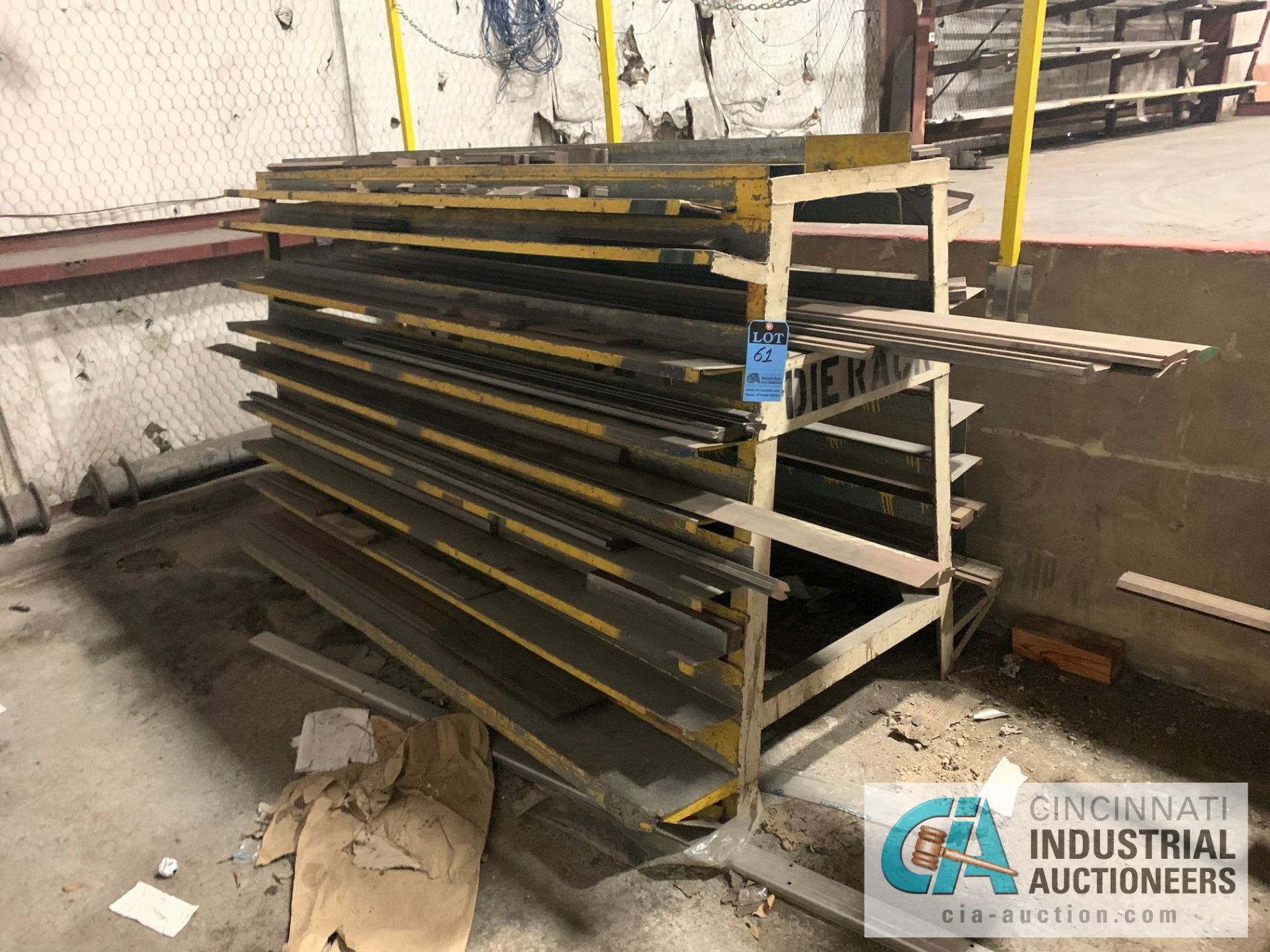 (LOT) PRESS BRAKE DIES ON 8' A-FRAME RACK, APPROX. (10) PIECES OVER 8', APPROX (10) PIECES 31" TO 8'