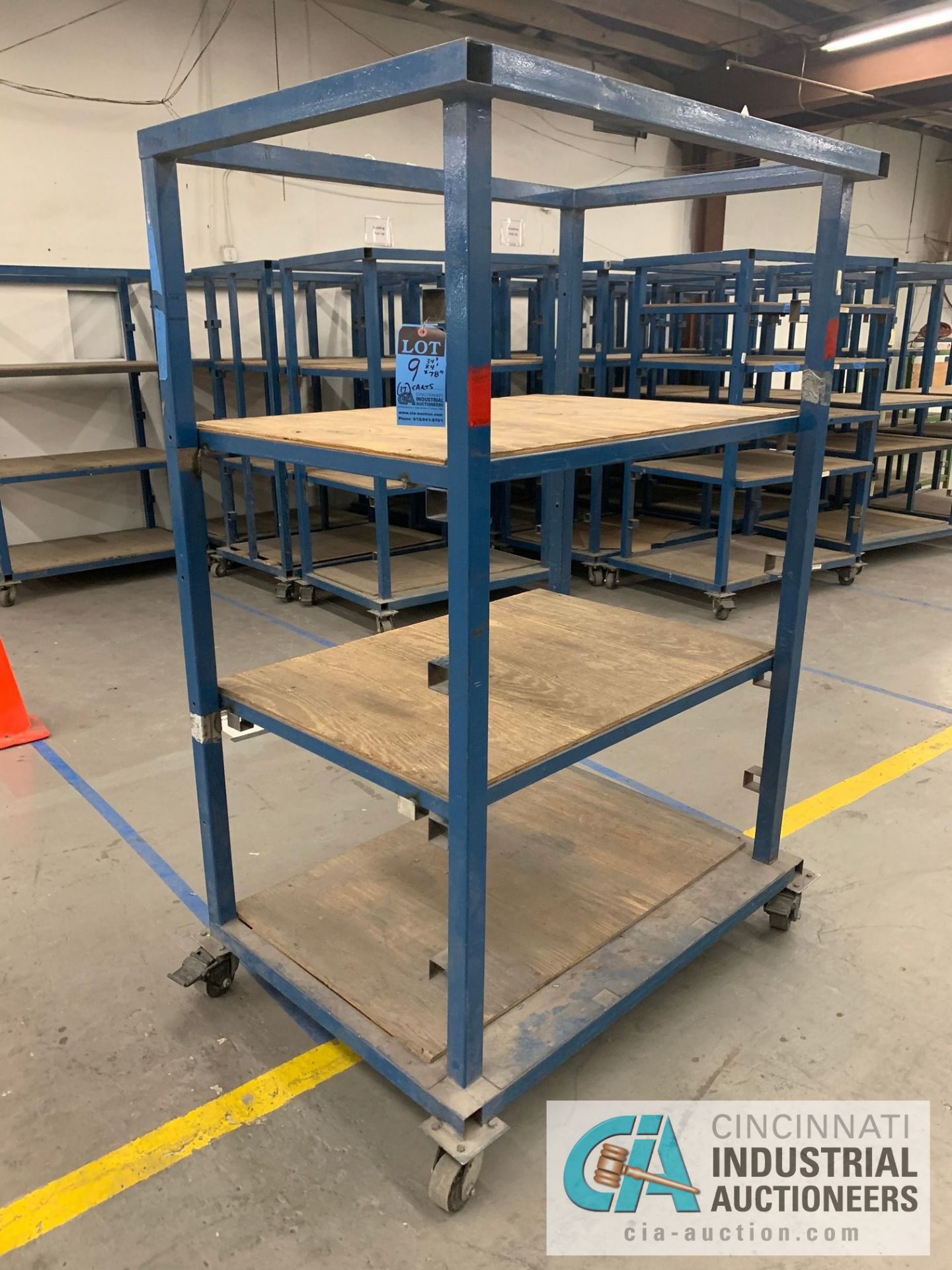 34" X 4' X 78" HIGH APPROX. MULTI-SHELF CARTS