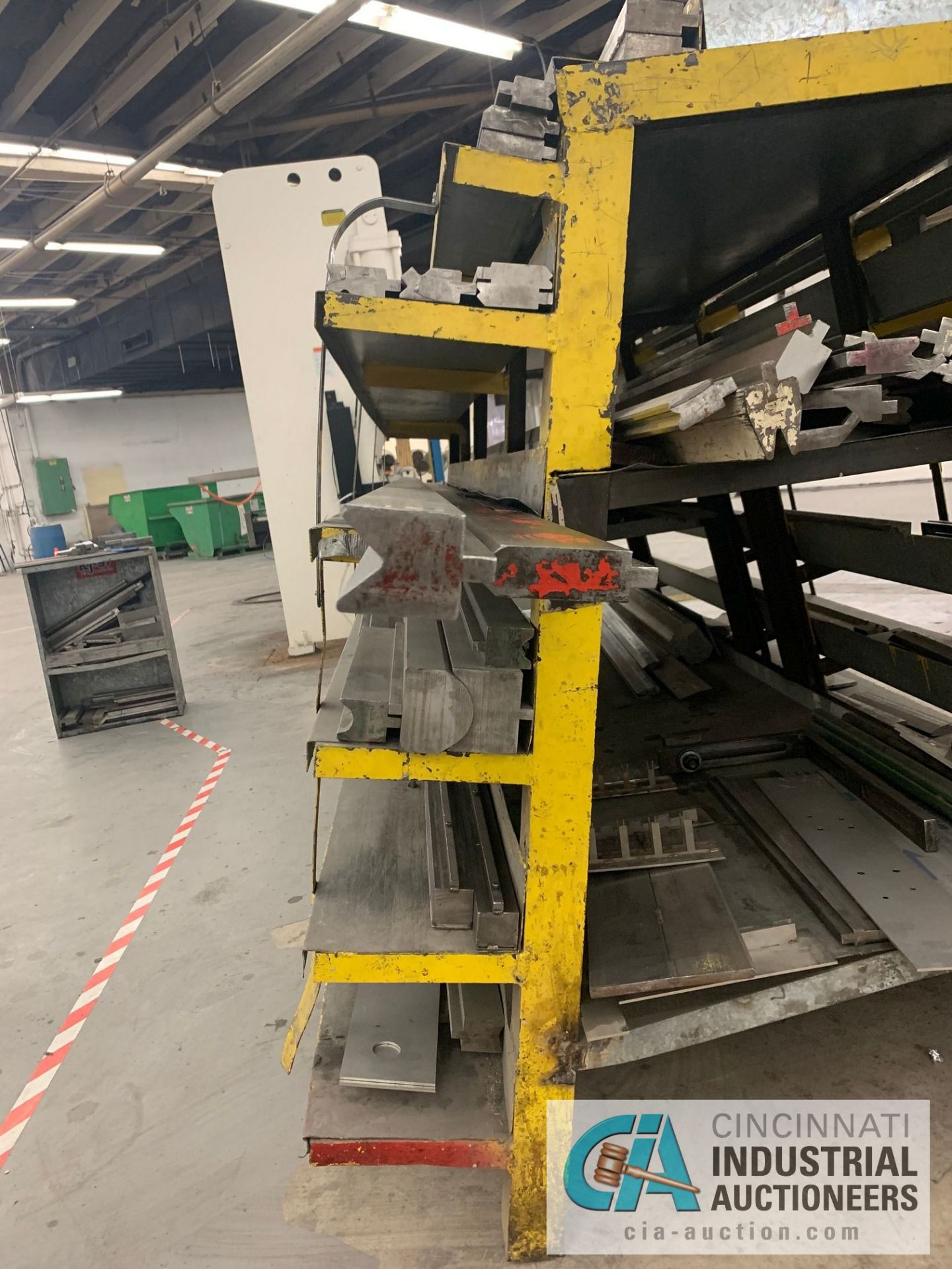 (LOT) LARGE QUANTITY PRESS BRAKE DIES ON A-FRAME RACK, APPROX. (8) 8' AND OVER, APPROX. (20) 4'-6' - Image 6 of 17