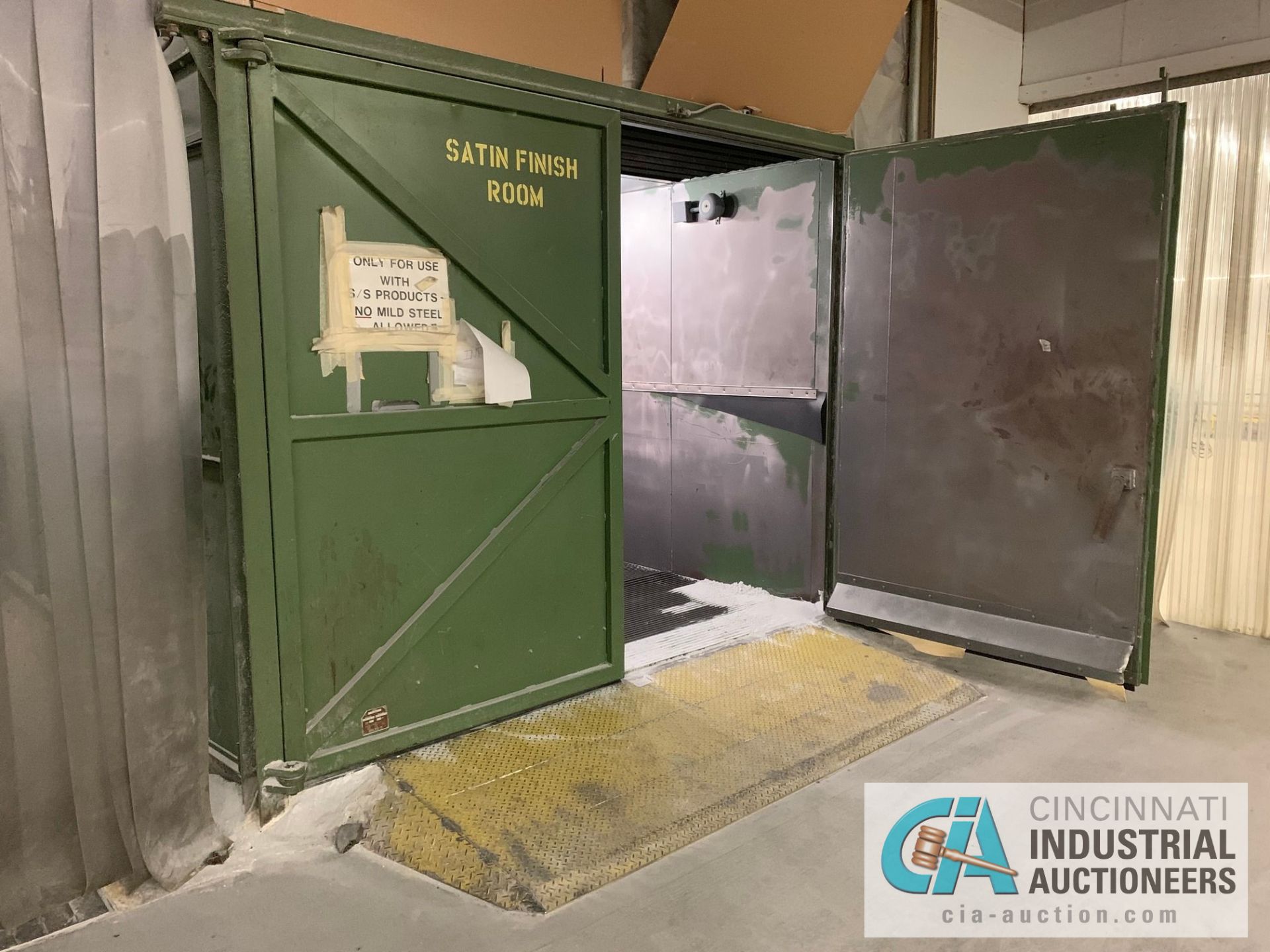 10' WIDE X 16' DEEP X 8' HIGH ZERO CROSSDRAFT FABRICATED STEEL DRIVE IN BLAST ROOM, ORDER NO. 4091-