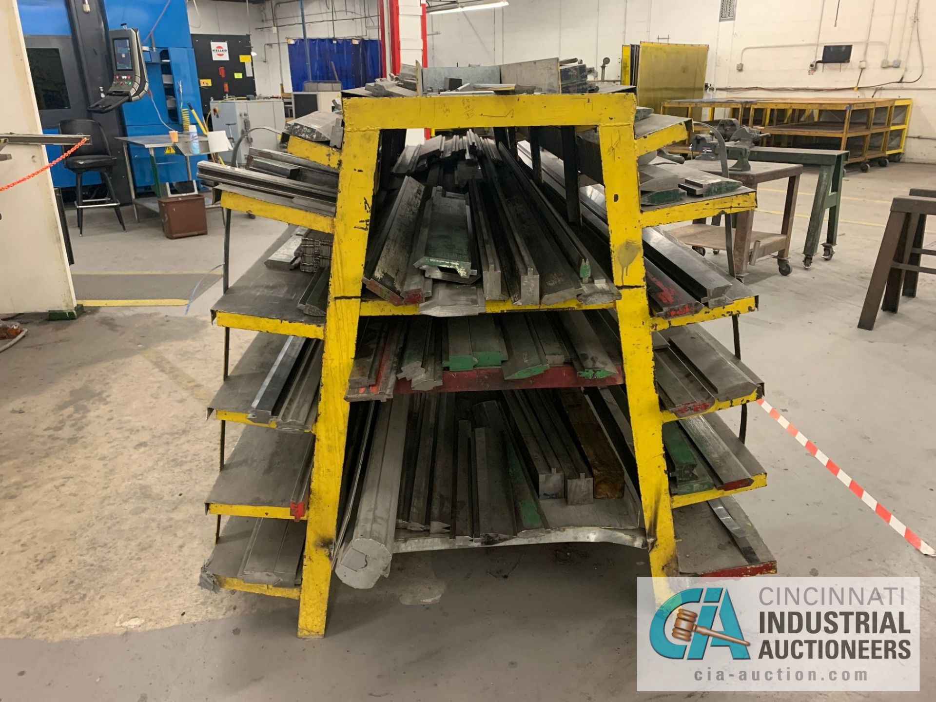 (LOT) LARGE QUANTITY PRESS BRAKE DIES ON A-FRAME RACK, APPROX. (8) 8' AND OVER, APPROX. (20) 4'-6' - Image 2 of 17