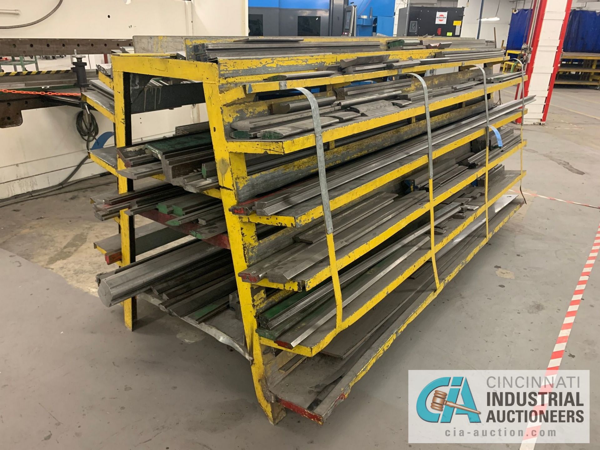 (LOT) LARGE QUANTITY PRESS BRAKE DIES ON A-FRAME RACK, APPROX. (8) 8' AND OVER, APPROX. (20) 4'-6' - Image 3 of 17