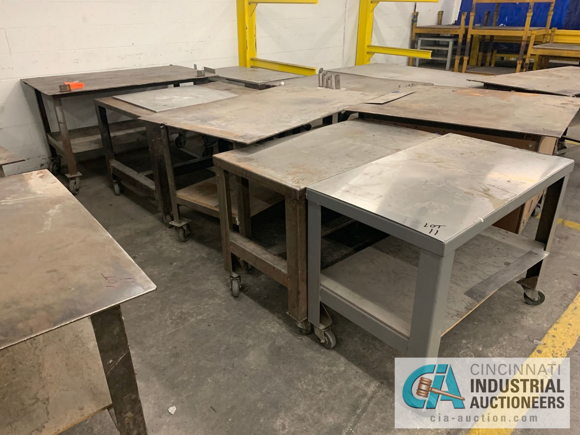 VARIOUS HEAVY DUTY CARTS, SOME SET-UP TO BE HEAVY WELD TABLES - Image 3 of 5