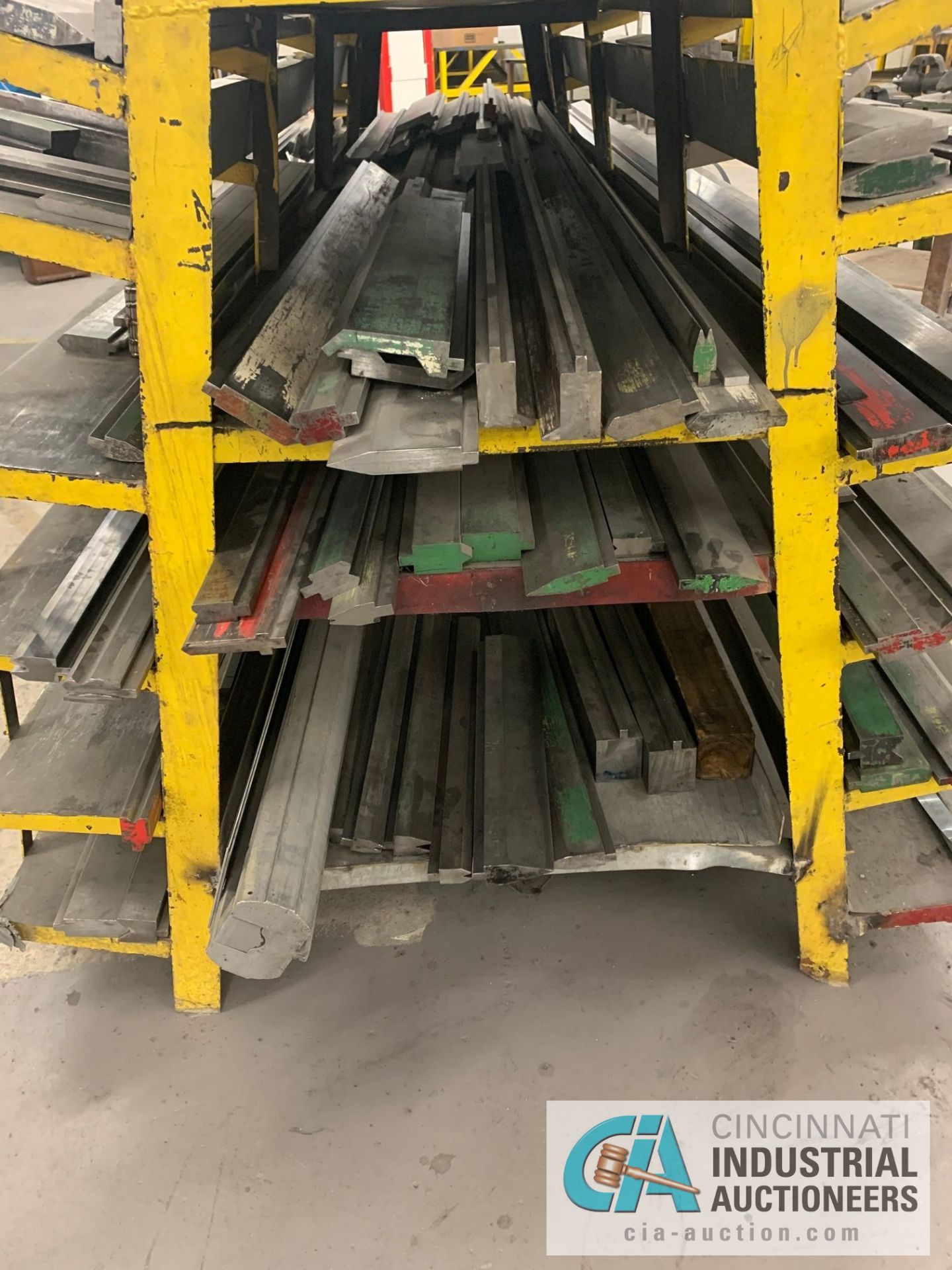 (LOT) LARGE QUANTITY PRESS BRAKE DIES ON A-FRAME RACK, APPROX. (8) 8' AND OVER, APPROX. (20) 4'-6' - Image 14 of 17