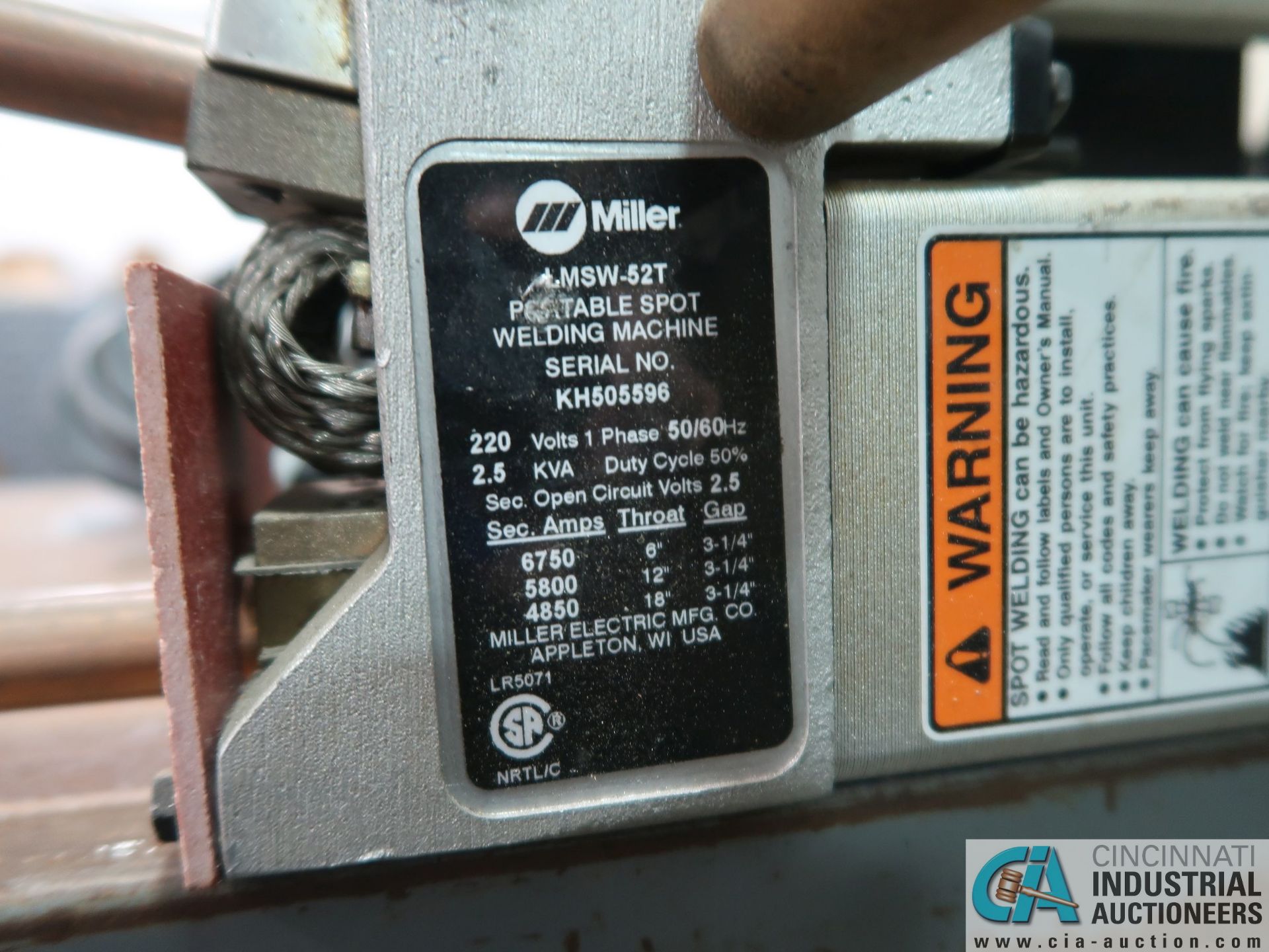 MILLER MODEL KH-40 SPOT WELDER, 18" THROAT, SINGLE PHASE - Image 4 of 6