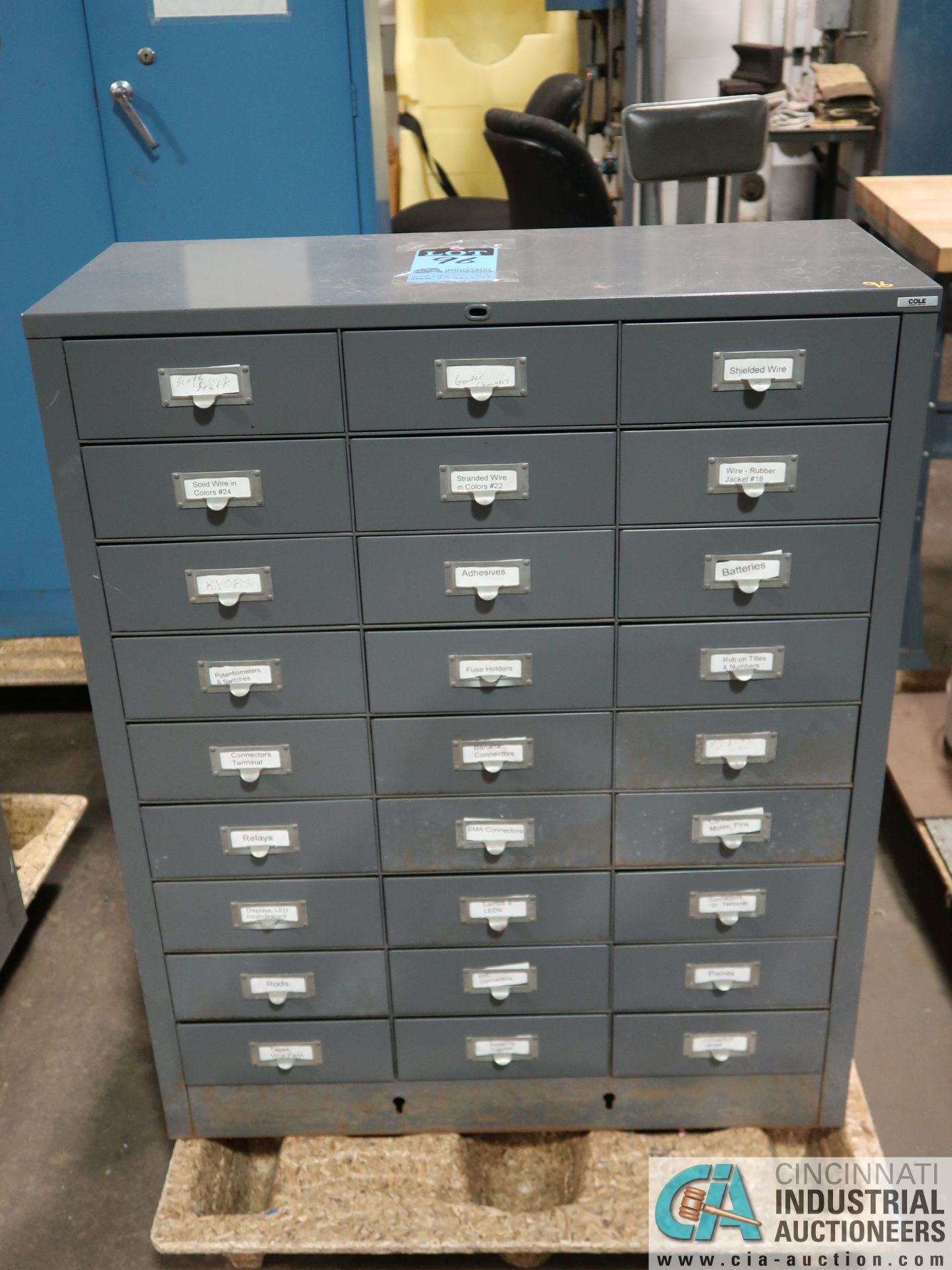 (LOT) 27-DRAWER CABINET AND (2) CARD FILES