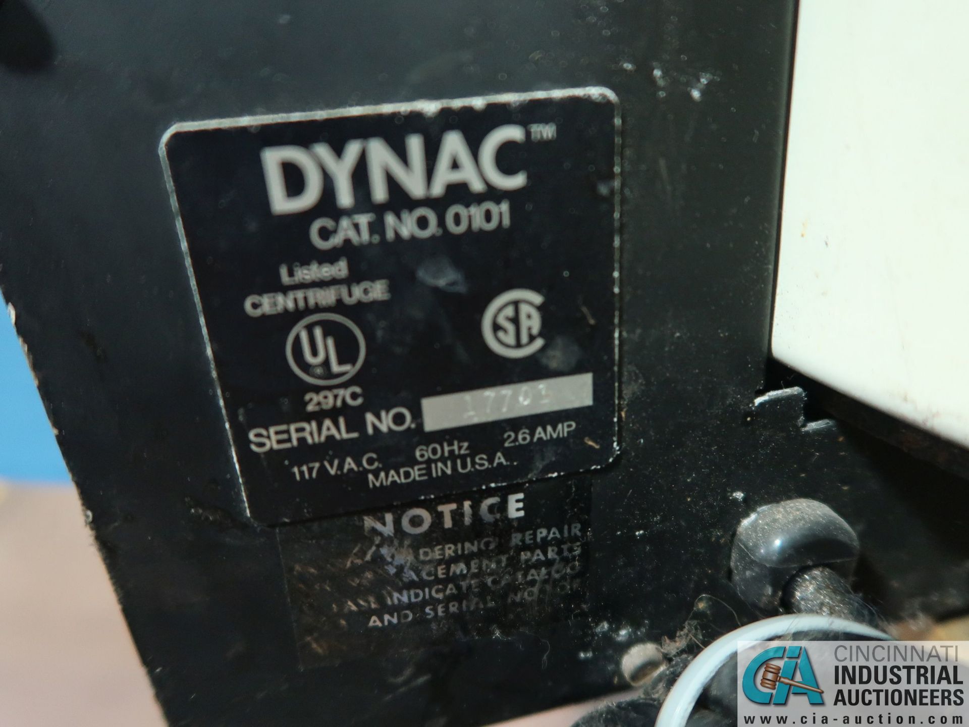 CLAY-ADAMS (DYNAC) CAT. NO. 0101 CENTRIFUGE; S/N 17701, 4 INTERNAL POCKETS - Image 3 of 3