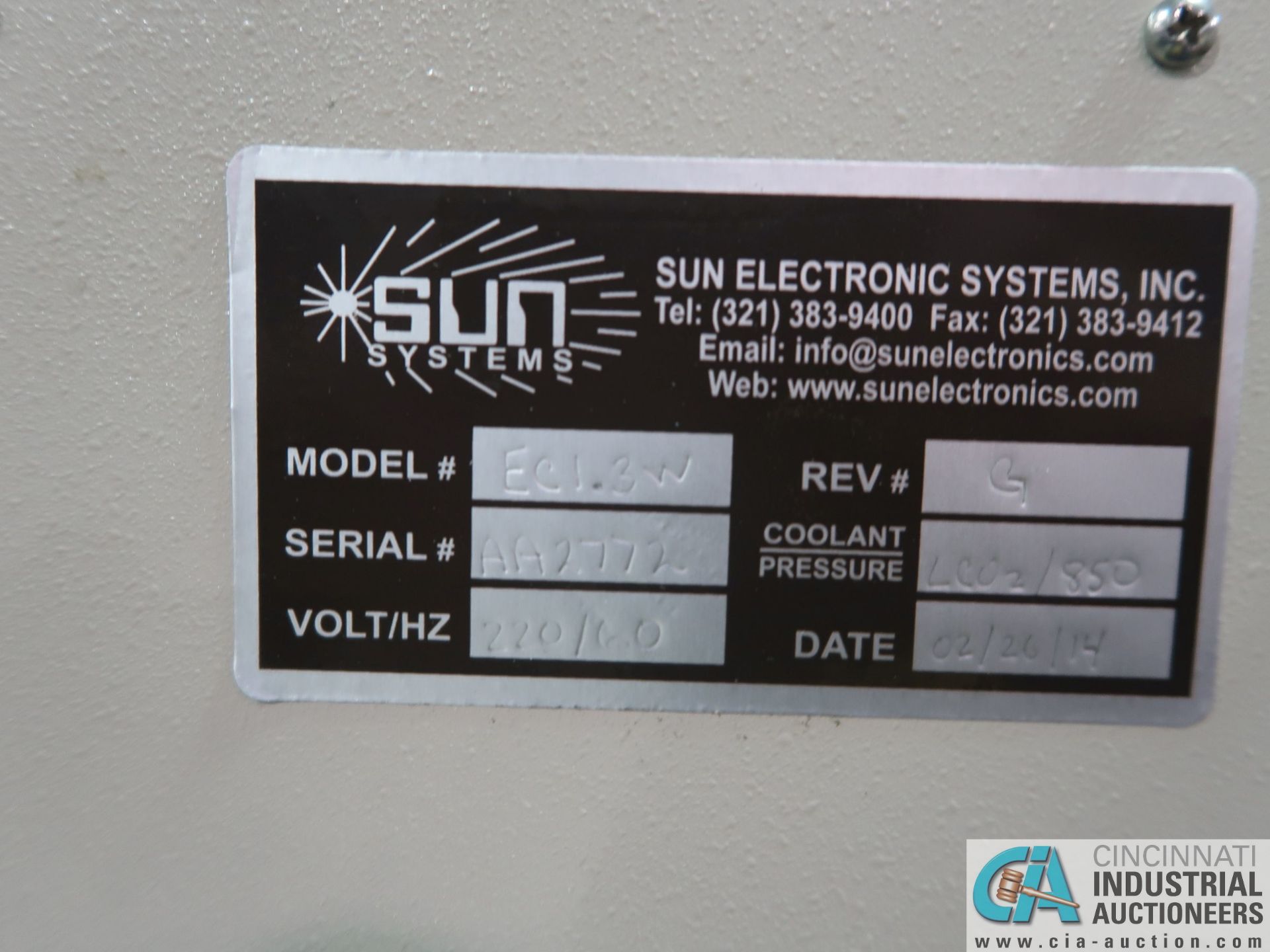 SUN ELECTRIC MODEL ECI-3W ELECTRIC TEST CHAMBER; S/N AA2772, TEMPERATURE RANGE -73 TO 400 DEGREES - Image 4 of 7