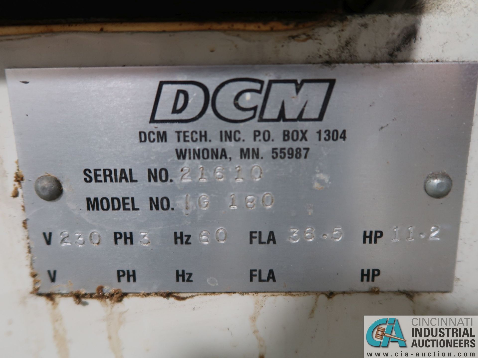 DCM TECH MODEL 1G-180 VERTICAL SPINDLE ROTARY SURFACE GRINDER; S/N 21610, 11.2 HP, 18" DIA. CHUCK, - Image 10 of 10