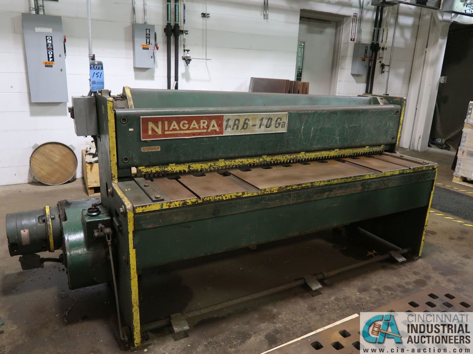 72" NIAGRA MODEL 1R6-10GA ONE SERIES POWER SHEAR; S/N 61889, MANUAL BACK GAGE