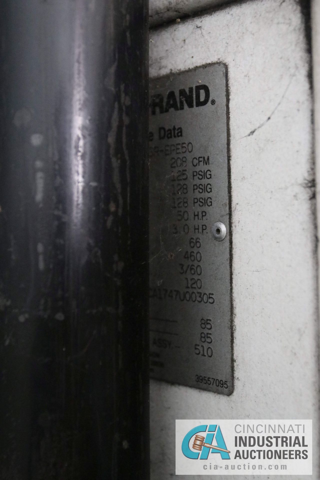 50 HP INGERSOLL RAND MODEL SSR-EP50 ROTARY SCREW AIR COMPRESSOR; 125 PSIG, 59,473 HOURS - $200.00 - Image 2 of 3