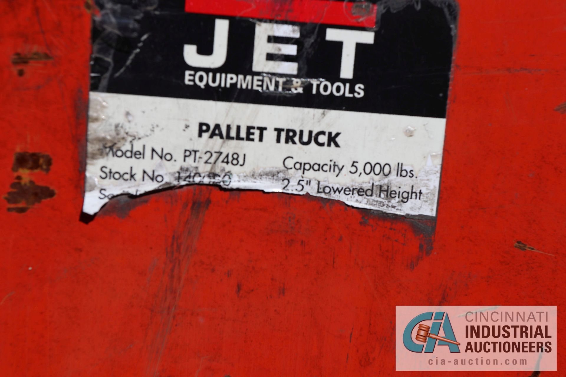 5,000 LB. MODEL PT-2748J PALLET JACK - $10.00 Rigging Fee Due to Onsite Rigger - Located in Holland, - Image 2 of 2