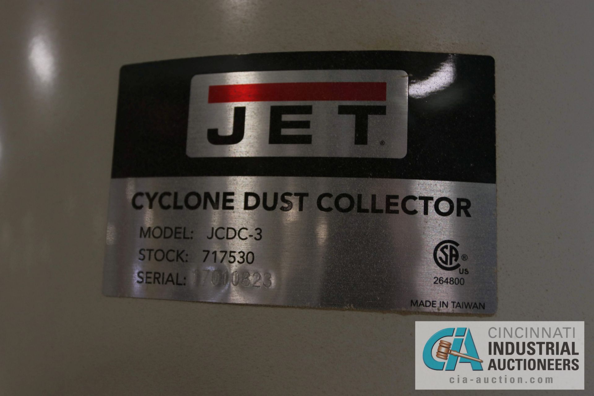 3 HP JET MODEL JCDC-3 DUST COLLECTOR; STOCK #717530, S/N 17010823 - $20.00 Rigging Fee Due to Onsite - Image 3 of 3