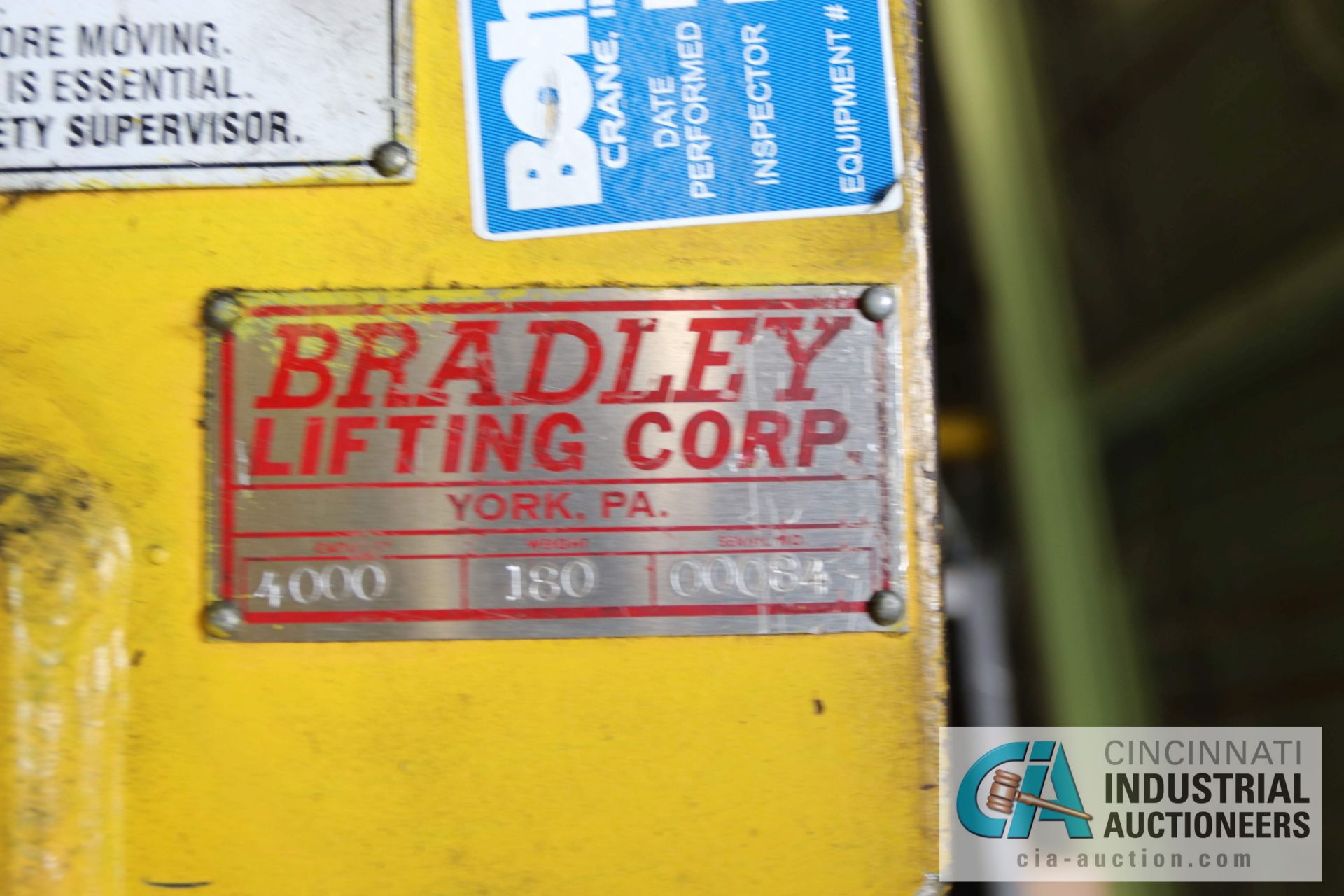 4,000 LB. BRADLEY COIL LIFT C HOOK; 17" PICK TONGUE, 18" HEIGHT INSIDE C - $20.00 Rigging Fee Due to - Image 2 of 2
