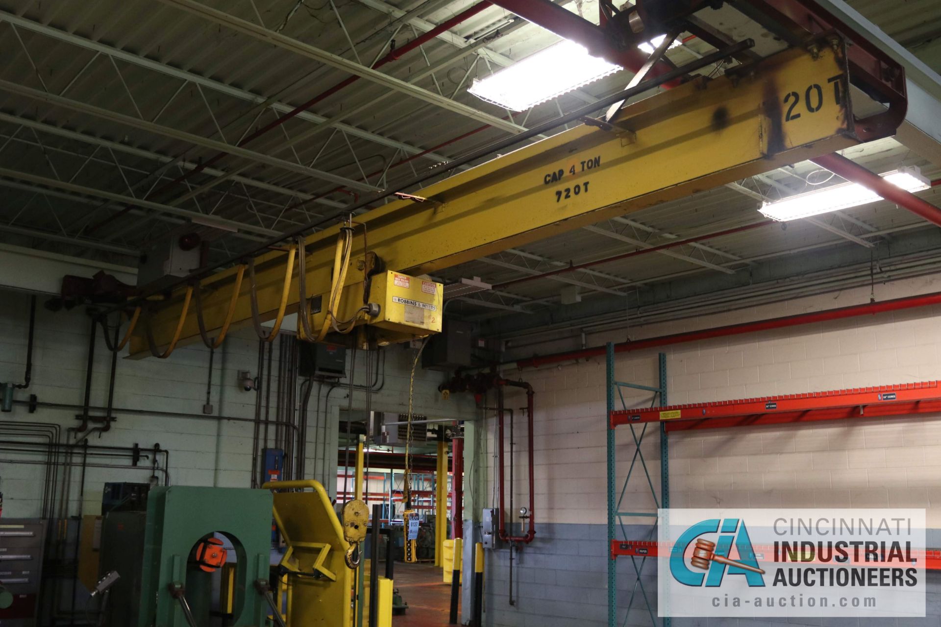 4 TON X 24' SPAN UNDERSLUNG BRIDGE CRANE W/ R&M UNDERSLUNG HOIST - $500.00 Rigging Fee Due to Onsite - Image 3 of 5