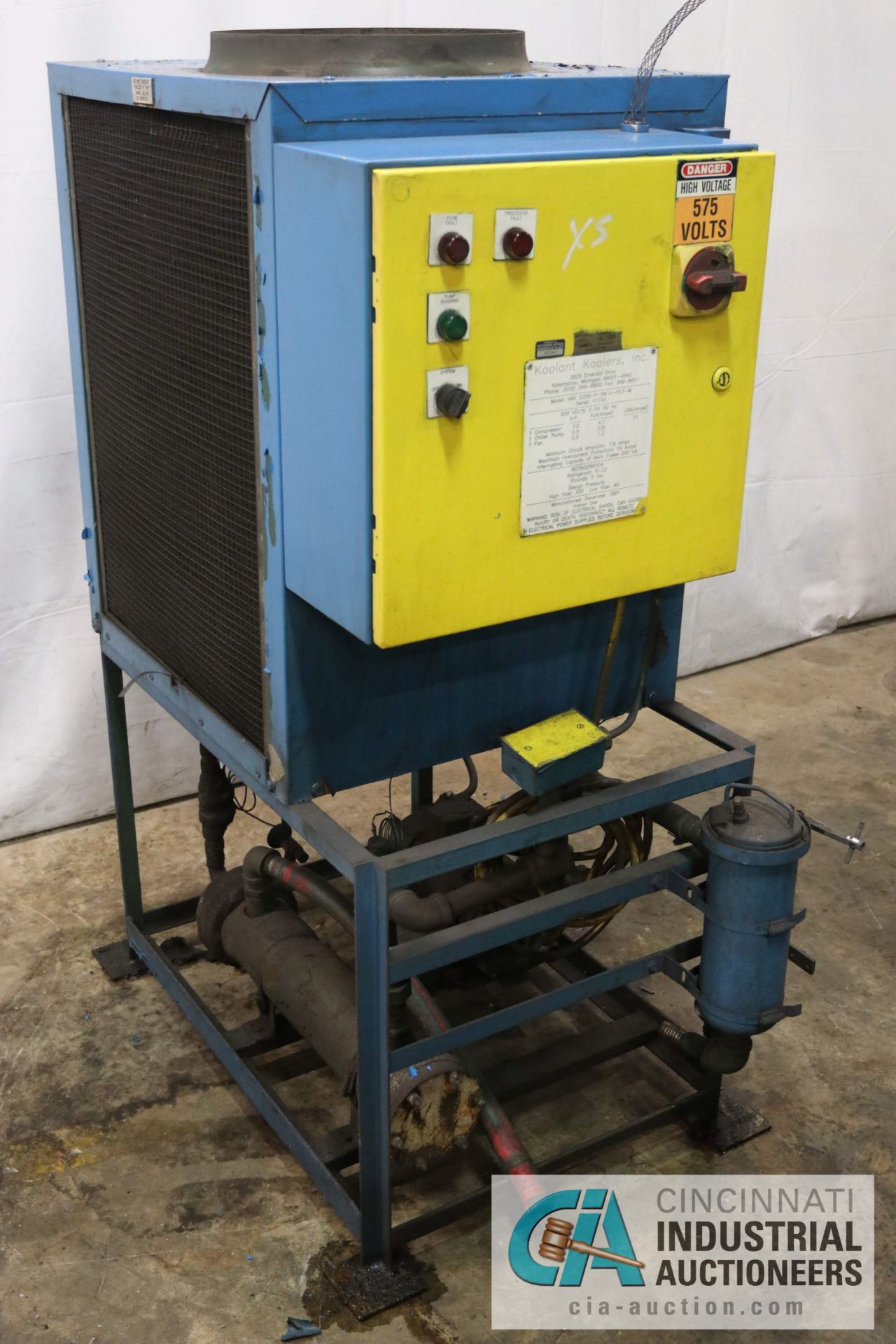 KOOLANT KOOLER MODEL HAV 2250-P-SW-L-FILT-M CHILLER; S/N 11745 (NEW 1997) - $20.00 Rigging Fee Due