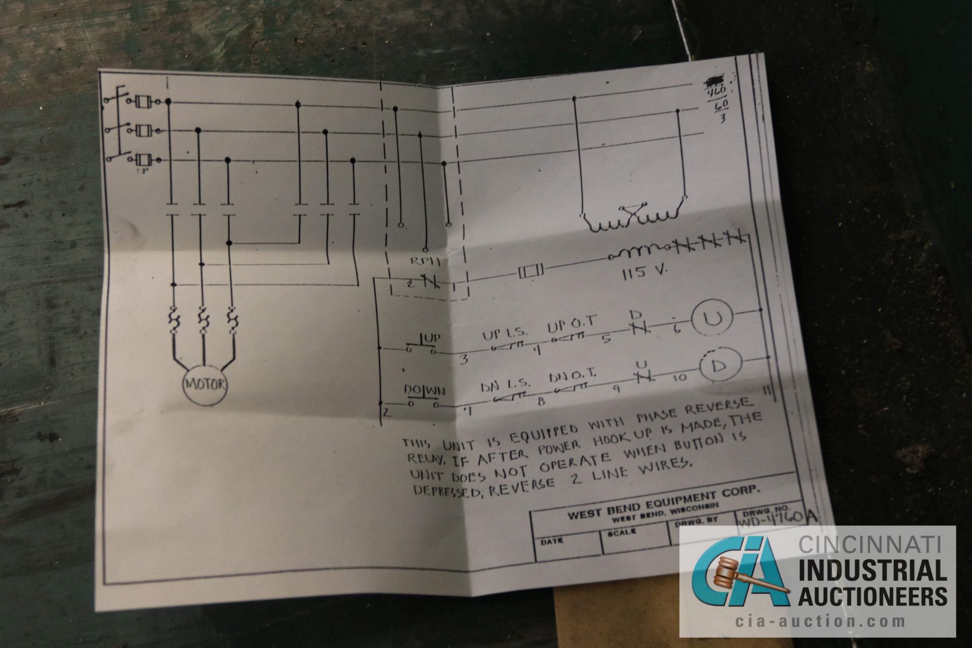 6,000 LB. WEST BEND MODEL CR-6-PC-V MECHANICAL UPENDER (NEW 1996) - $150.00 Rigging Fee Due to - Image 3 of 5