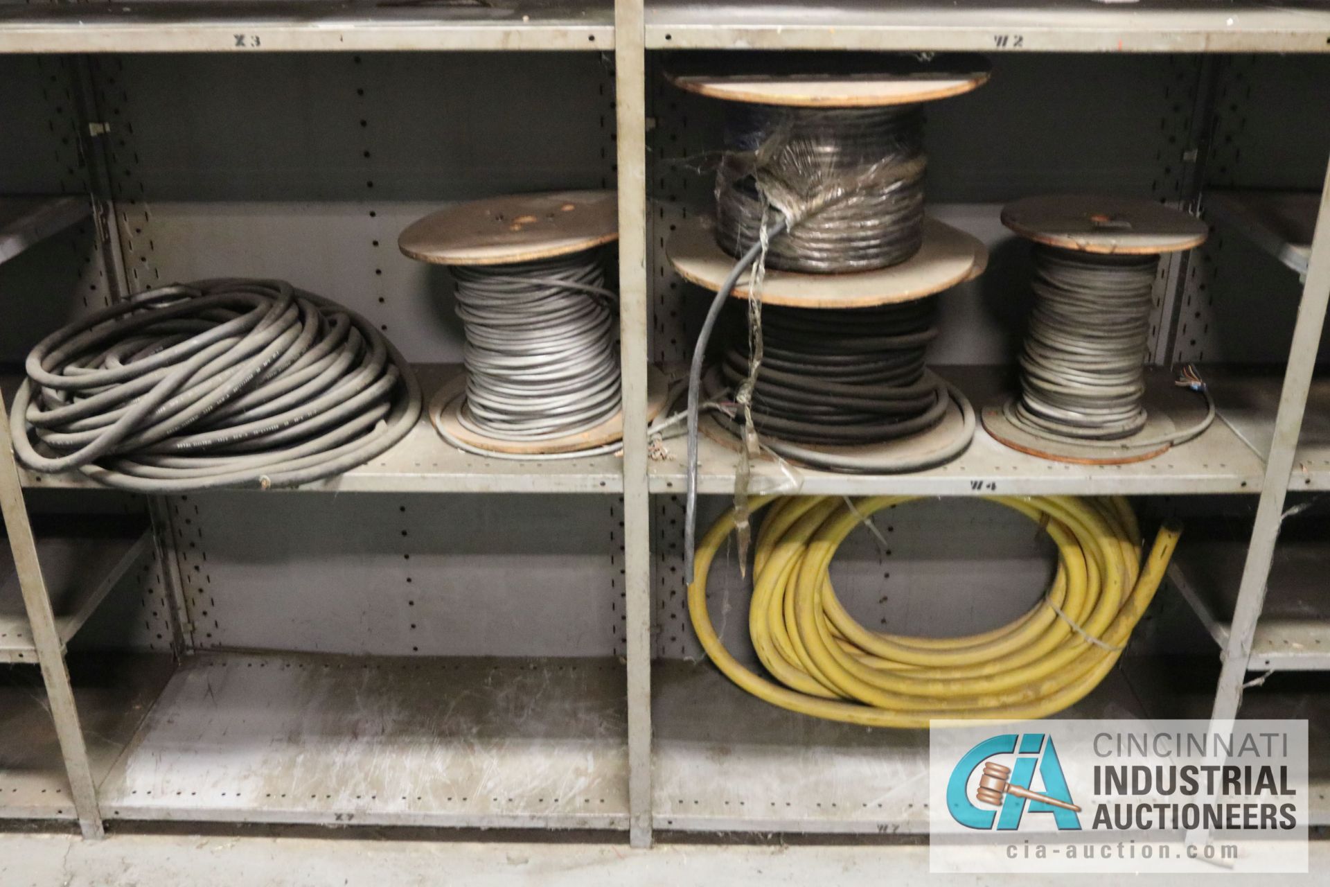 (LOT) ELECTRICAL WIRE (11-SHELVES W/ SPOOLS) - $25.00 Rigging Fee Due to Onsite Rigger - Located - Image 2 of 2